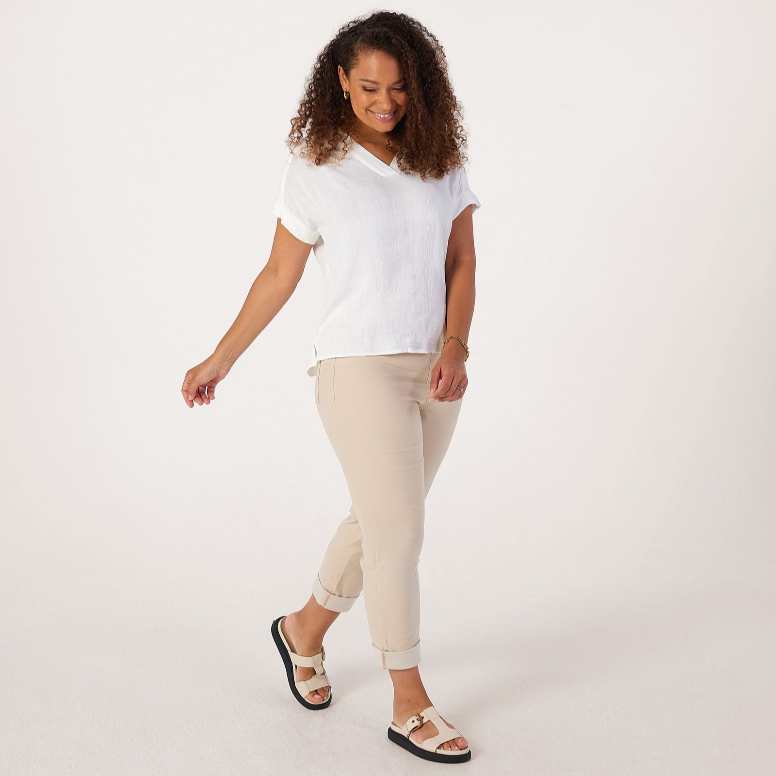 Kim & Co Deluxe Denim Knit Simone Ankle Narrow Leg Standard Trousers