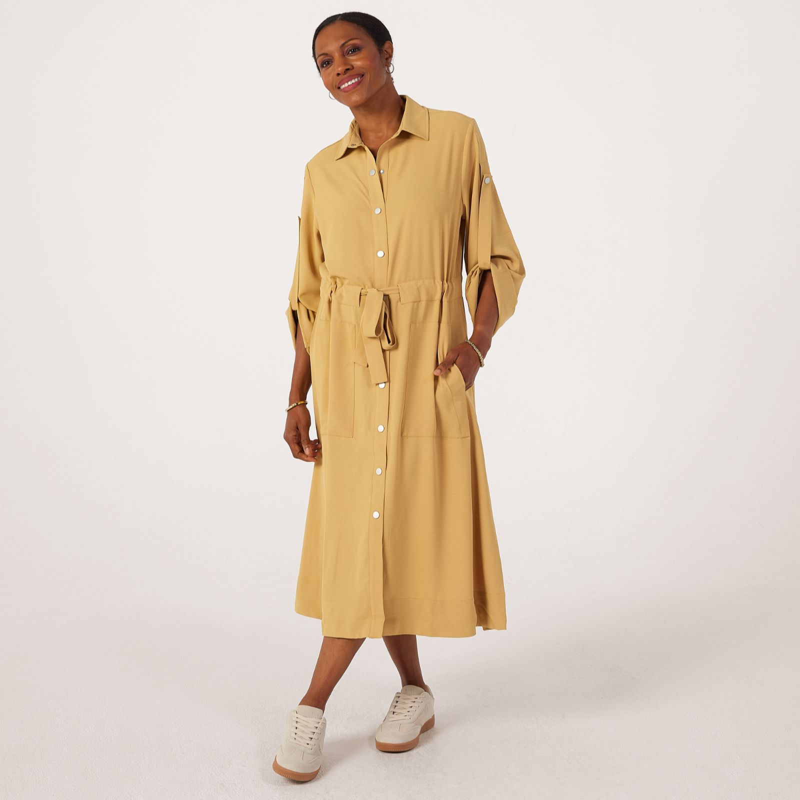 MarlaWynne Layers Stretch Crepe Utility Dress