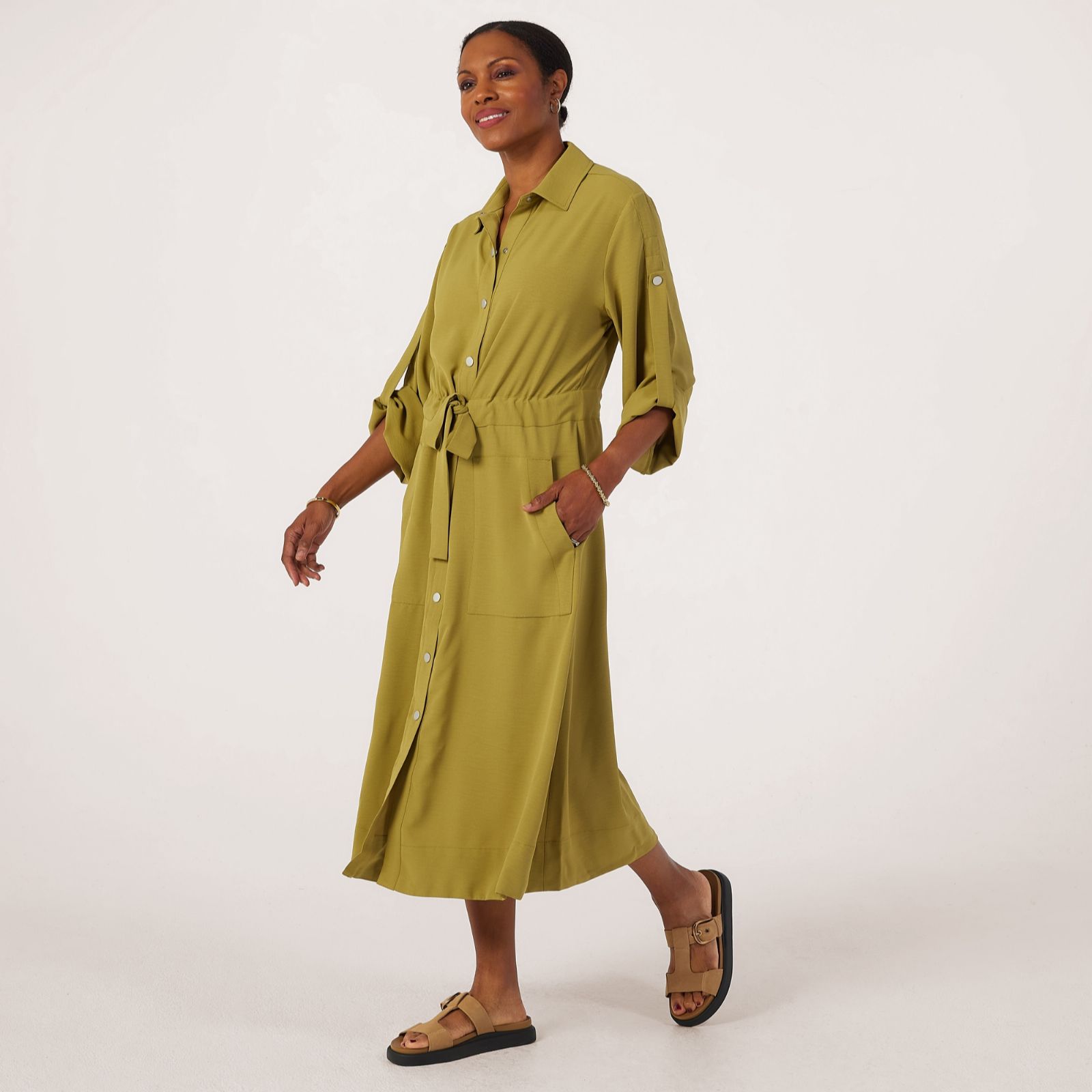 MarlaWynne Layers Stretch Crepe Utility Dress