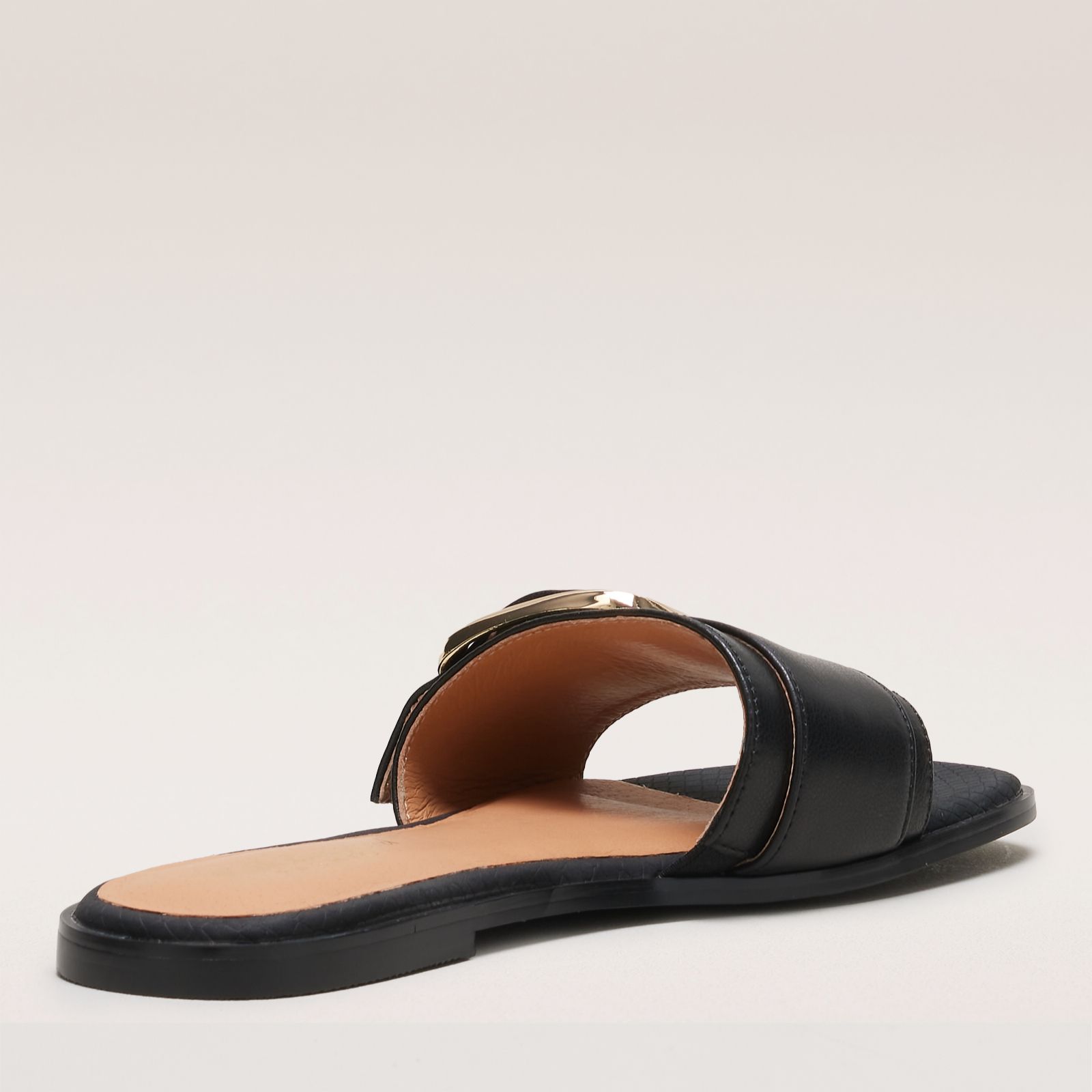 Ruth Langsford Leather Buckle Slide Sandal - QVC UK