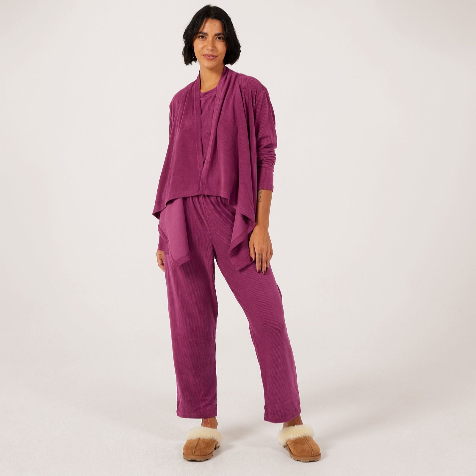 Cozee Home Dobby Ribbed Three-Piece Lounge Set