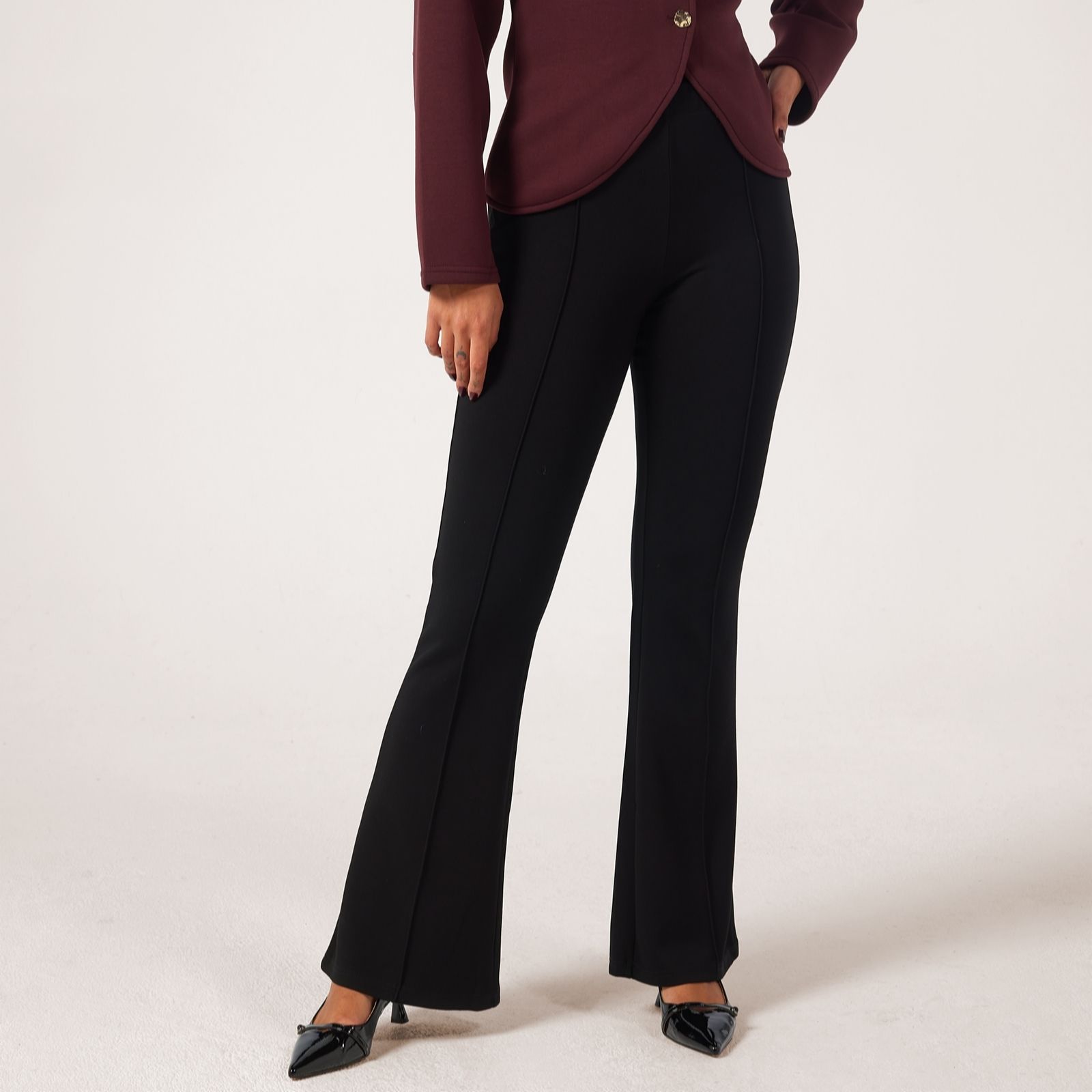 Only Toc Flared Ponte Trousers