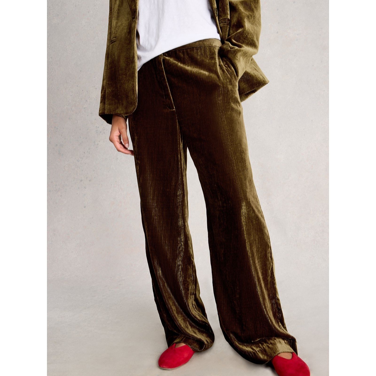 White Stuff Belle Wide Leg Velvet Trouser