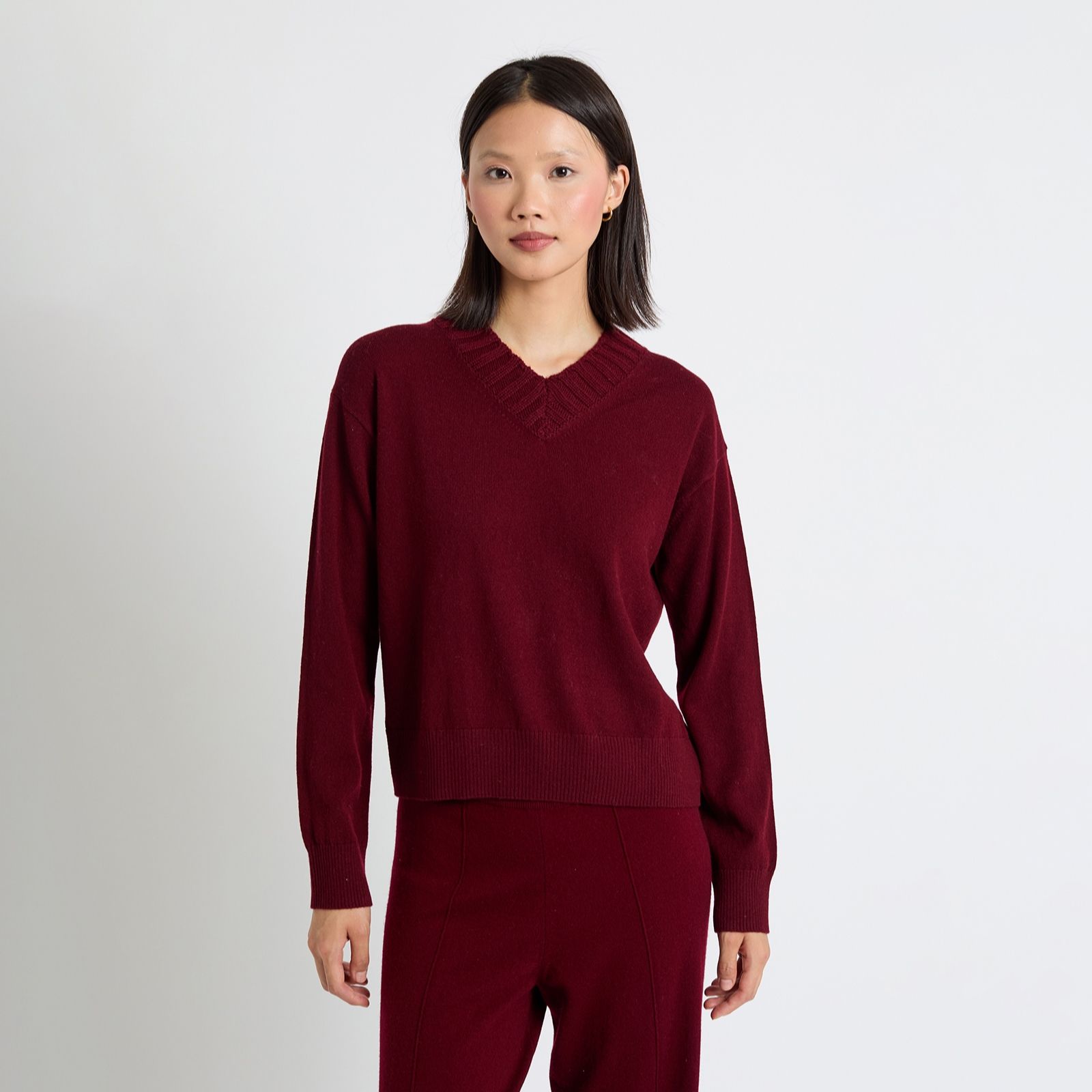 Chinti & Parker Wool Cashmere Ribbed V-Neck Jumper