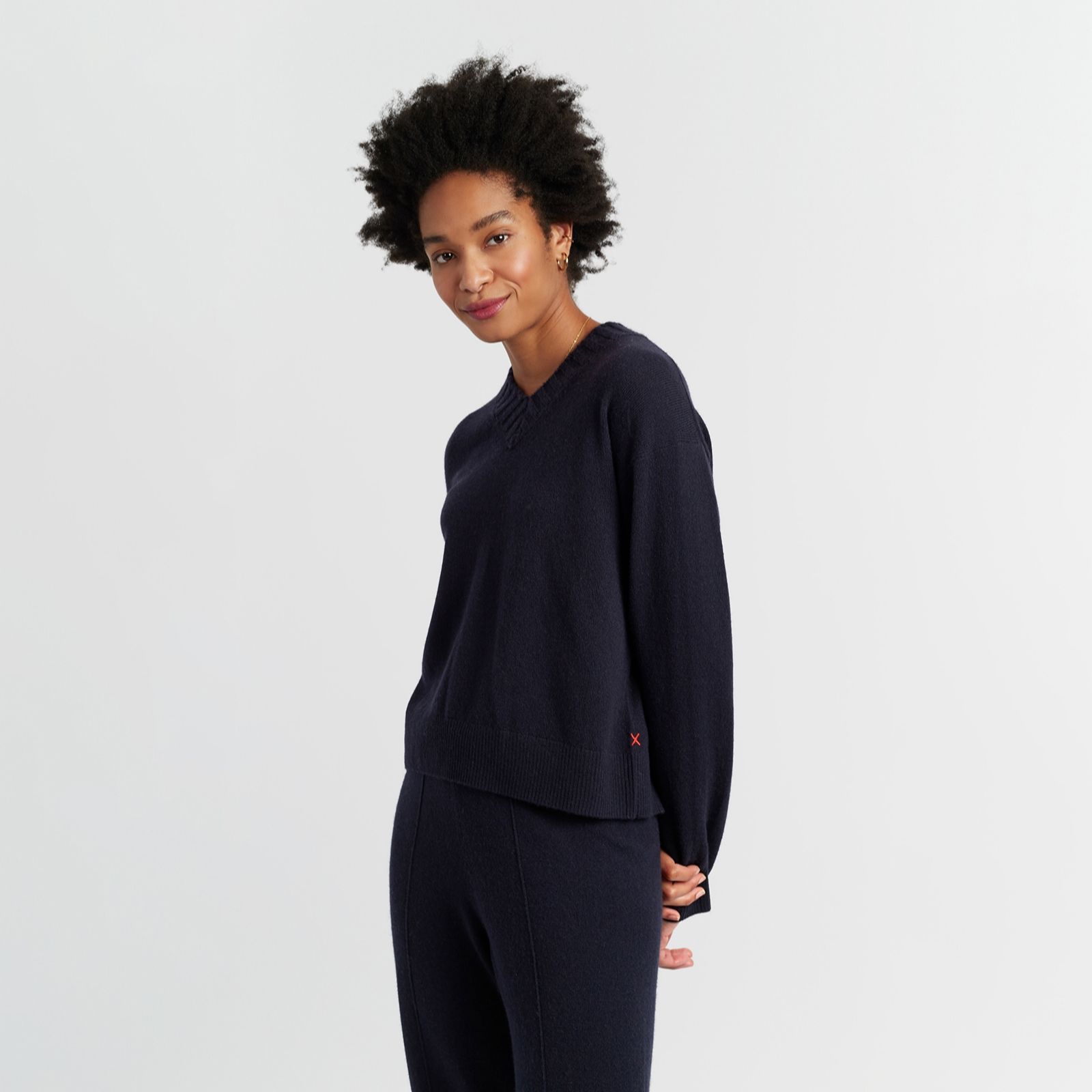 Chinti & Parker Wool Cashmere Ribbed V-Neck Jumper