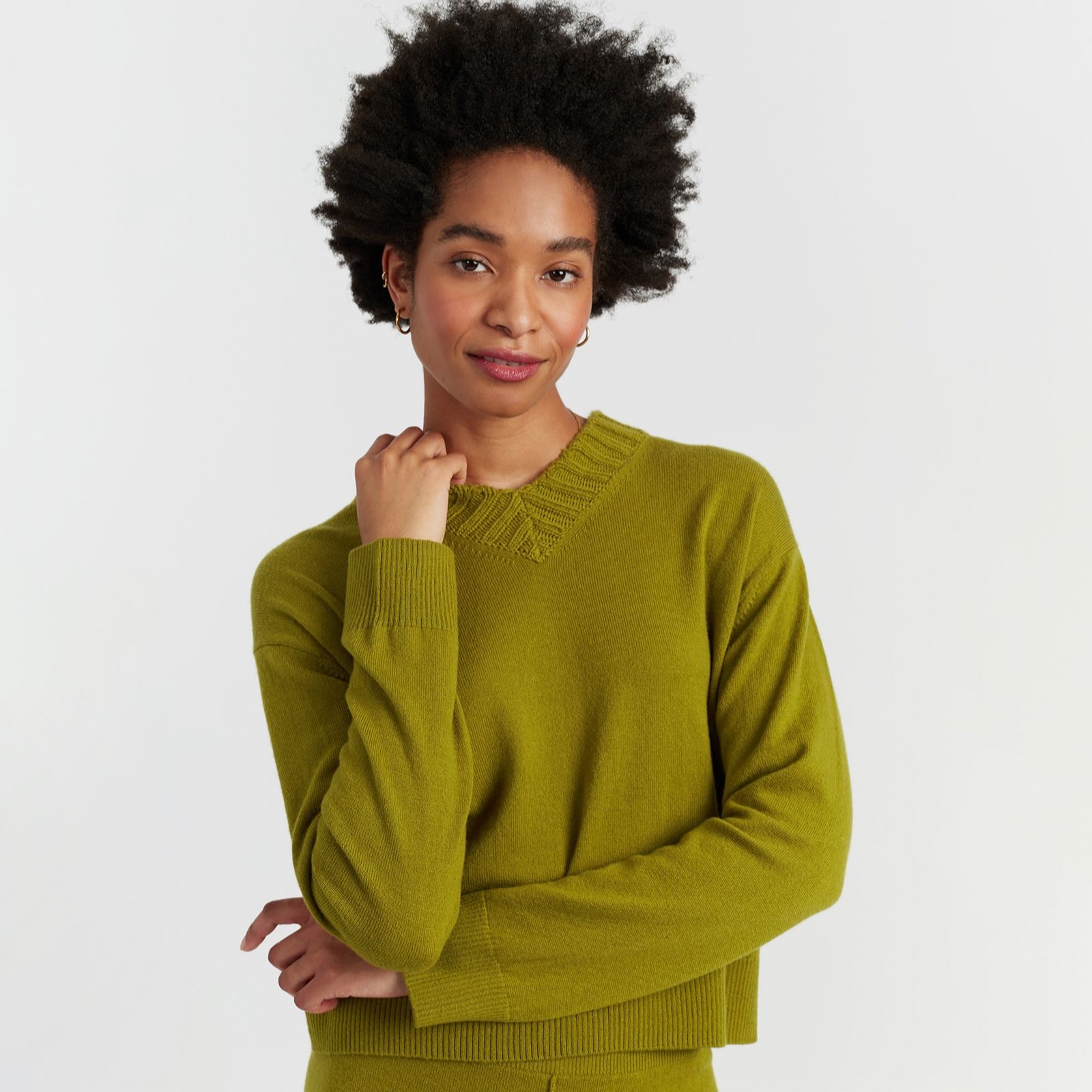 Chinti & Parker Wool Cashmere Ribbed V-Neck Jumper