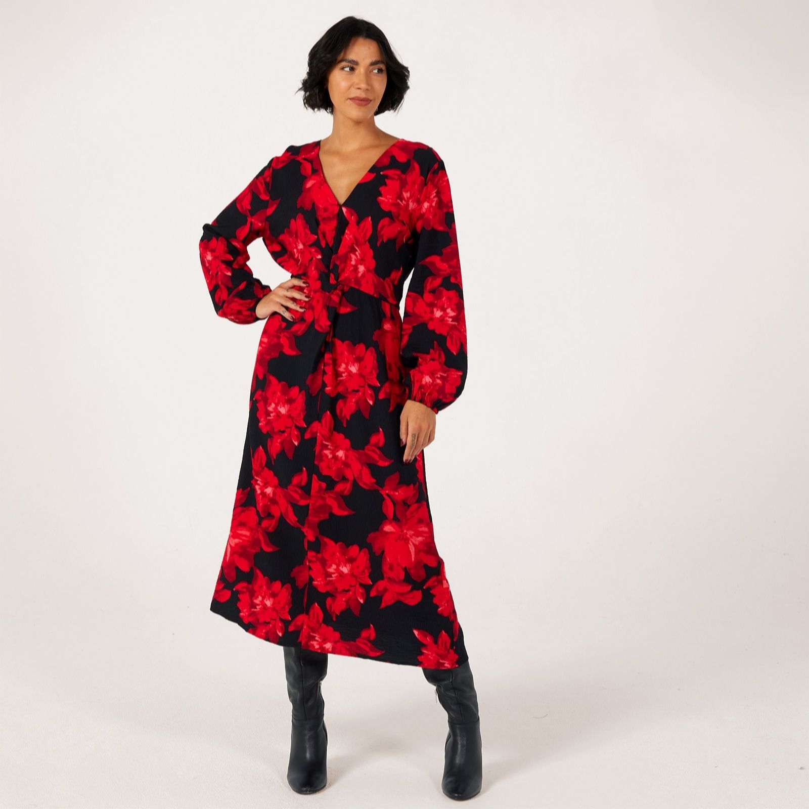 ICHI Lysine Printed Long Sleeve Dress