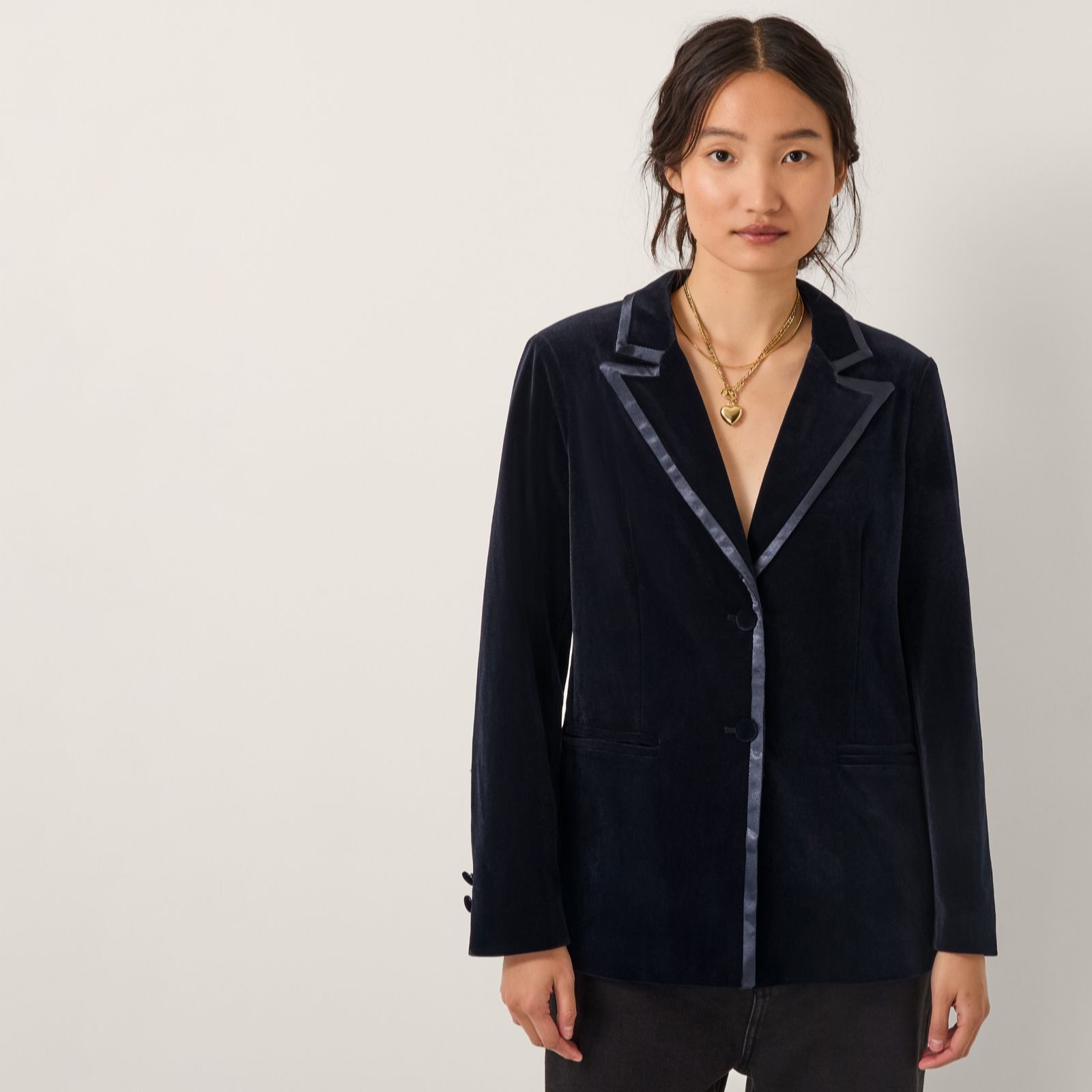 Monsoon Mila Velvet Single Breasted Blazer