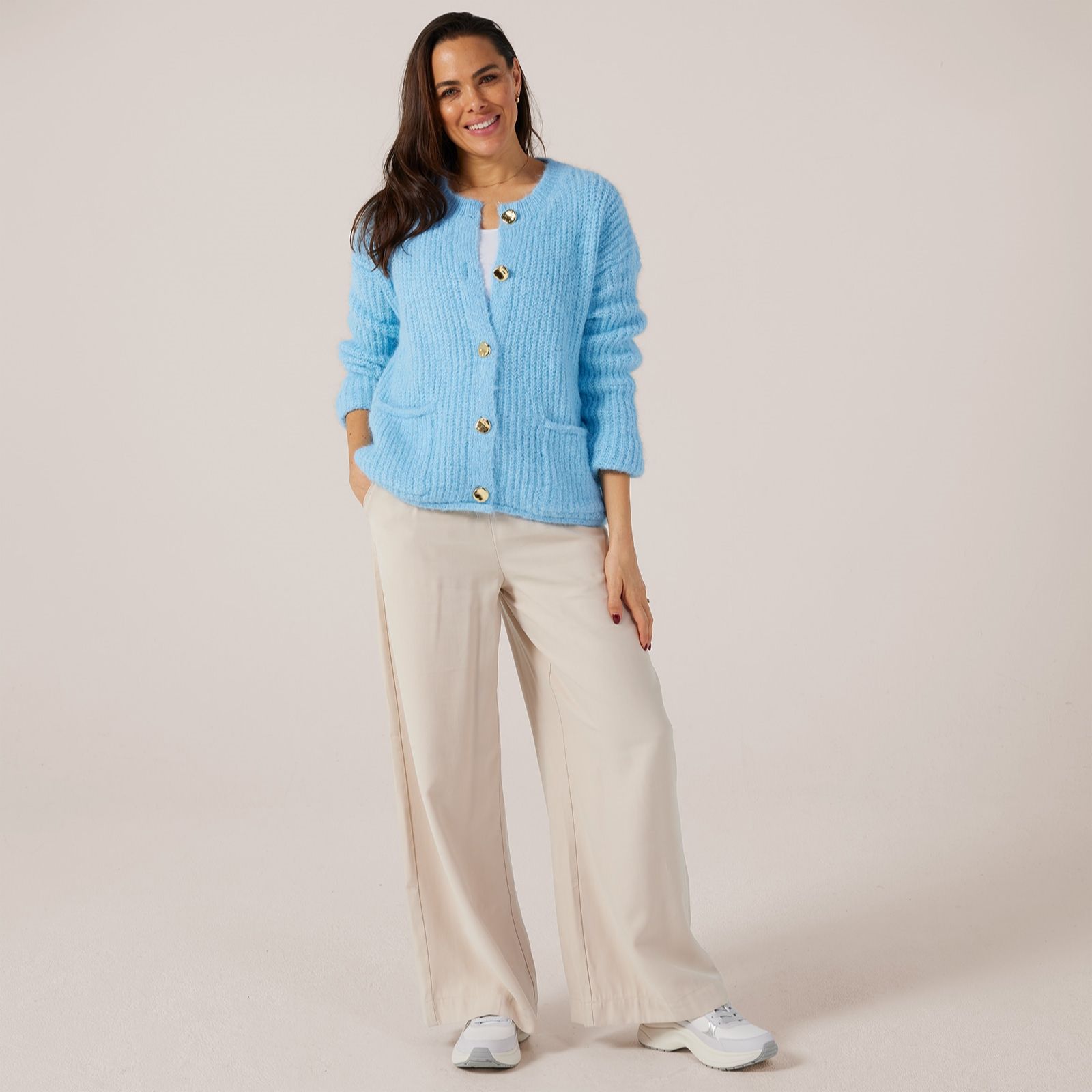 Izabel London Relaxed Cardigan with Wool