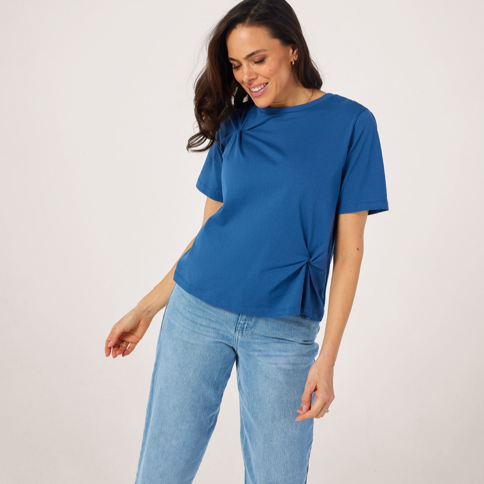 Masai Copenhagen Delvryn 100% Cotton Jersey Ruched Detailed Top