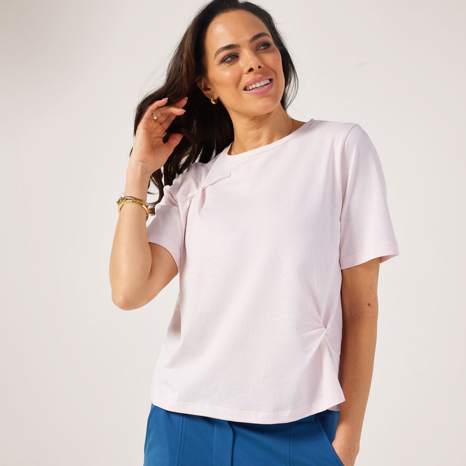 Masai Copenhagen Delvryn 100% Cotton Jersey Ruched Detailed Top