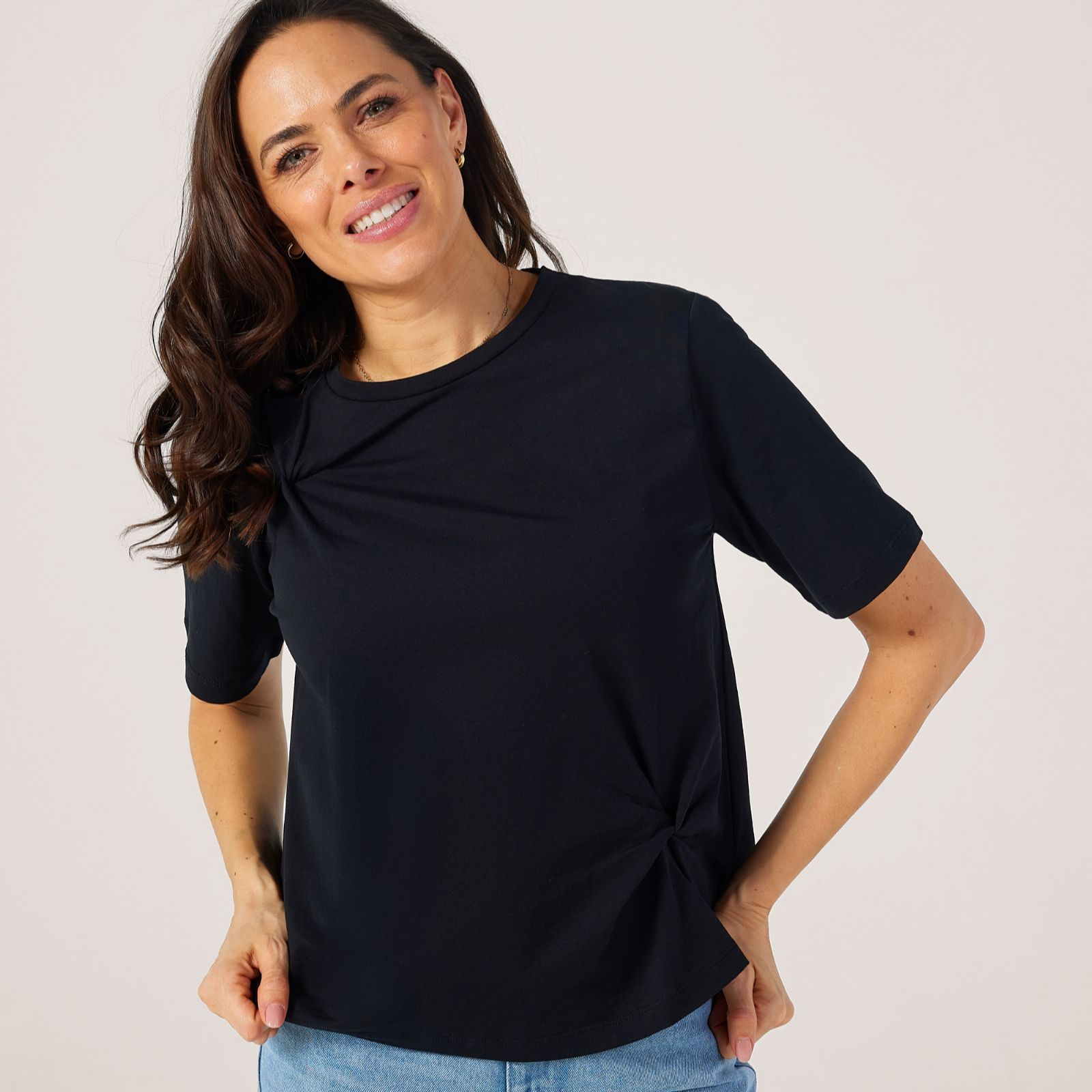 Masai Copenhagen Delvryn 100% Cotton Jersey Ruched Detailed Top