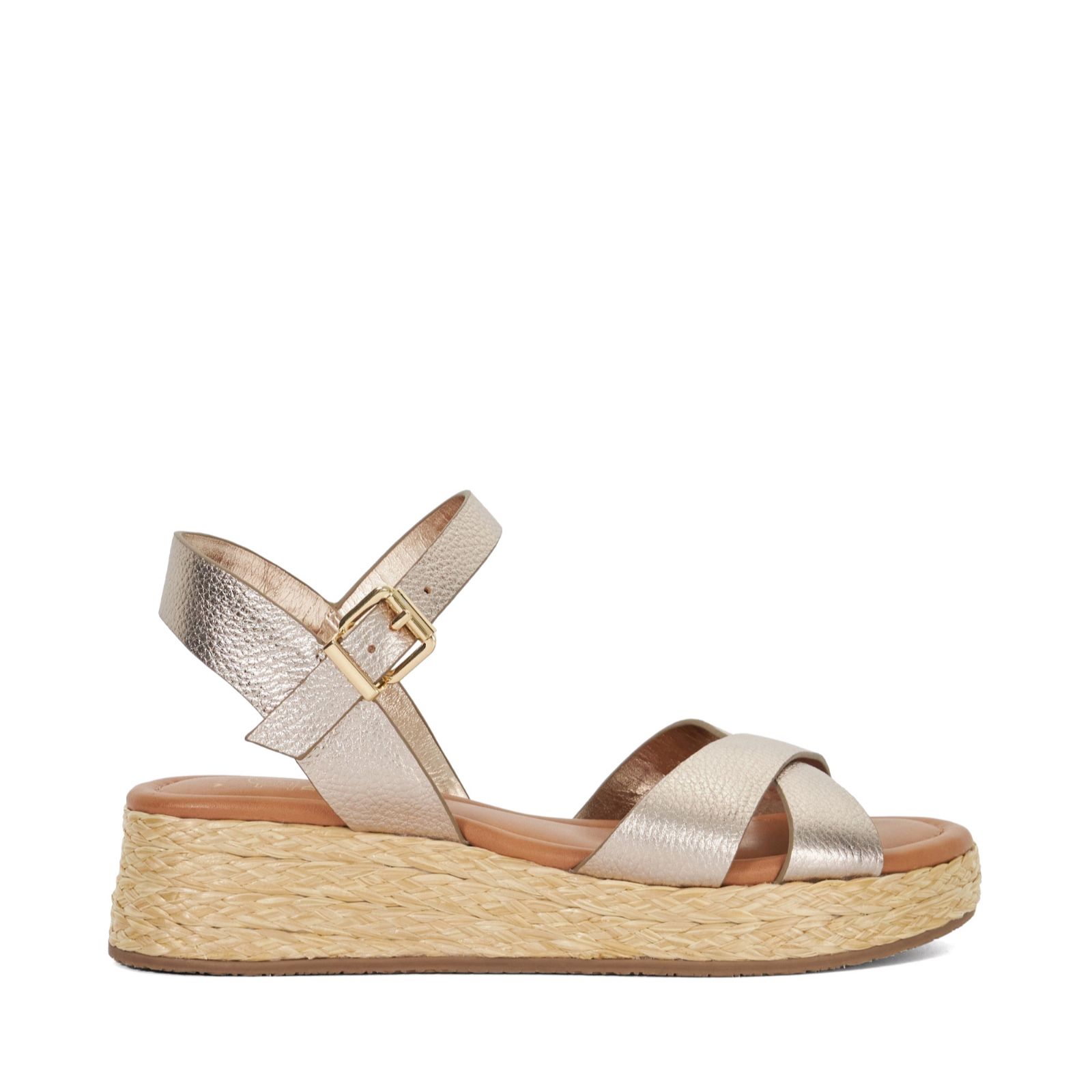 Dune London Wide Fit Littleton Leather Sandal