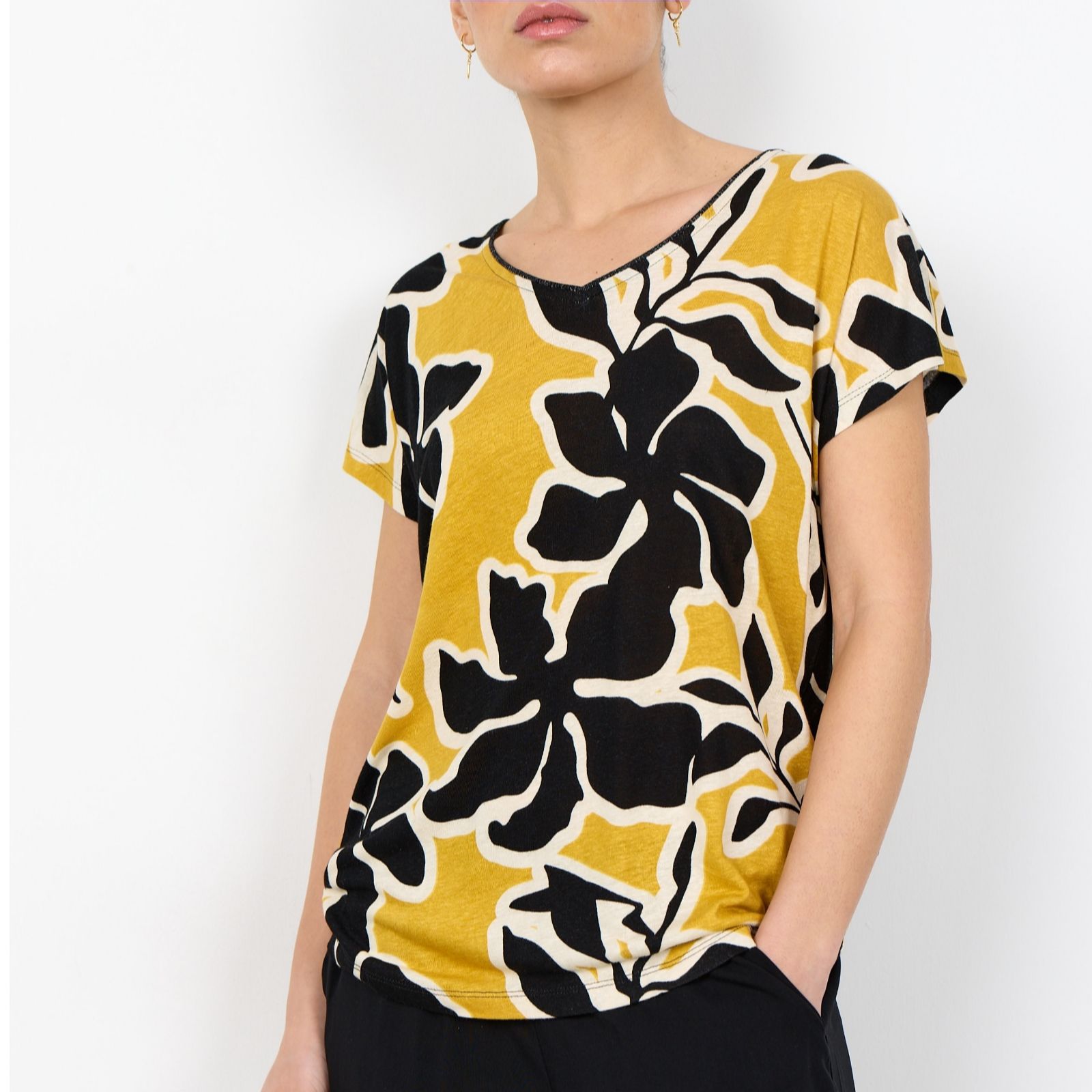 Soya Concept Fiola Printed V-Neck Top
