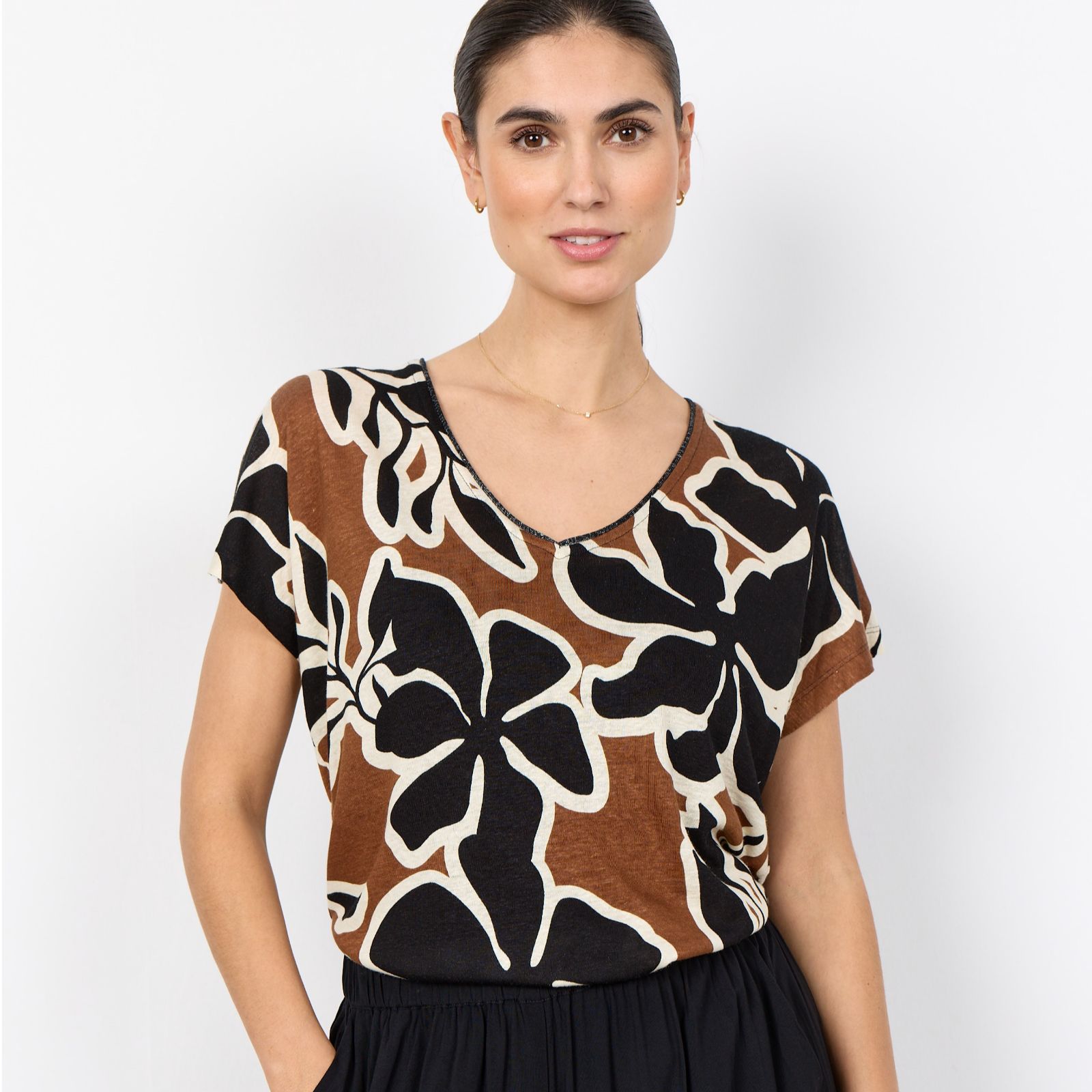 Soya Concept Fiola Printed V-Neck Top