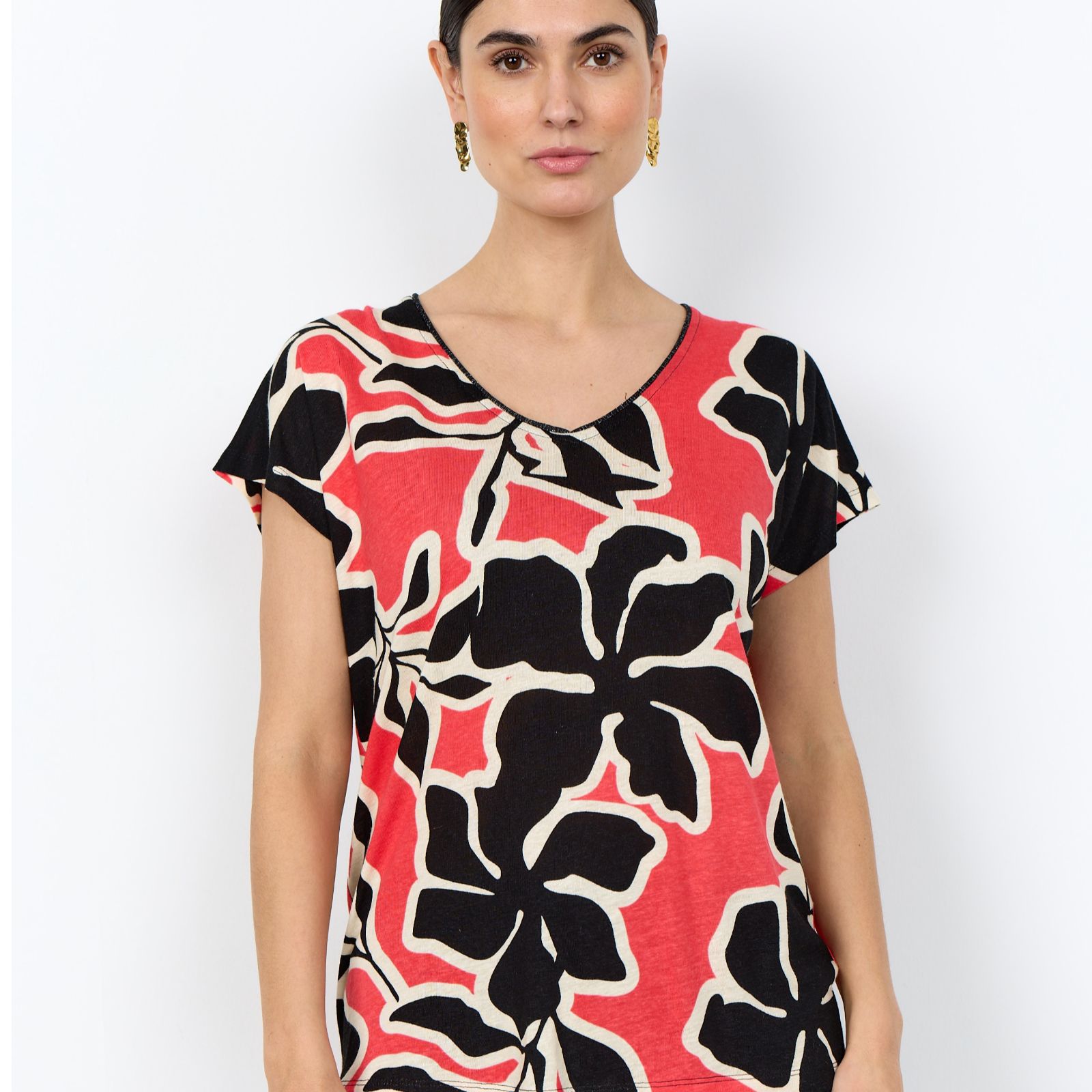 Soya Concept Fiola Printed V-Neck Top