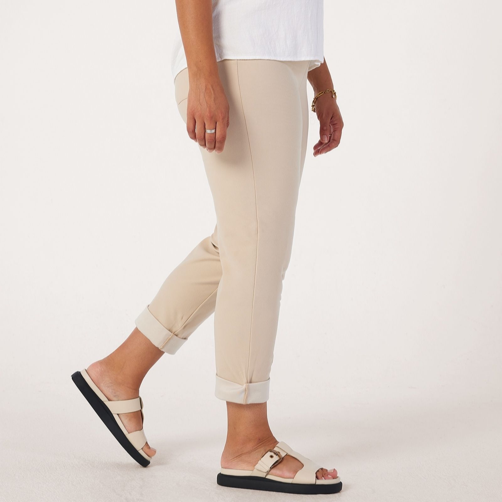 Kim & Co Deluxe Denim Knit Simone Ankle Narrow Leg Petite Trousers.