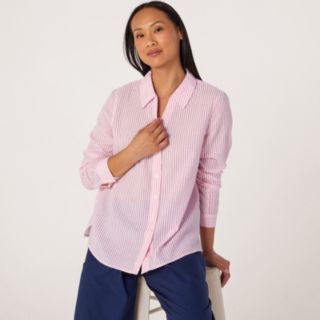 Denim & Co Seersucker Stripe Shirt