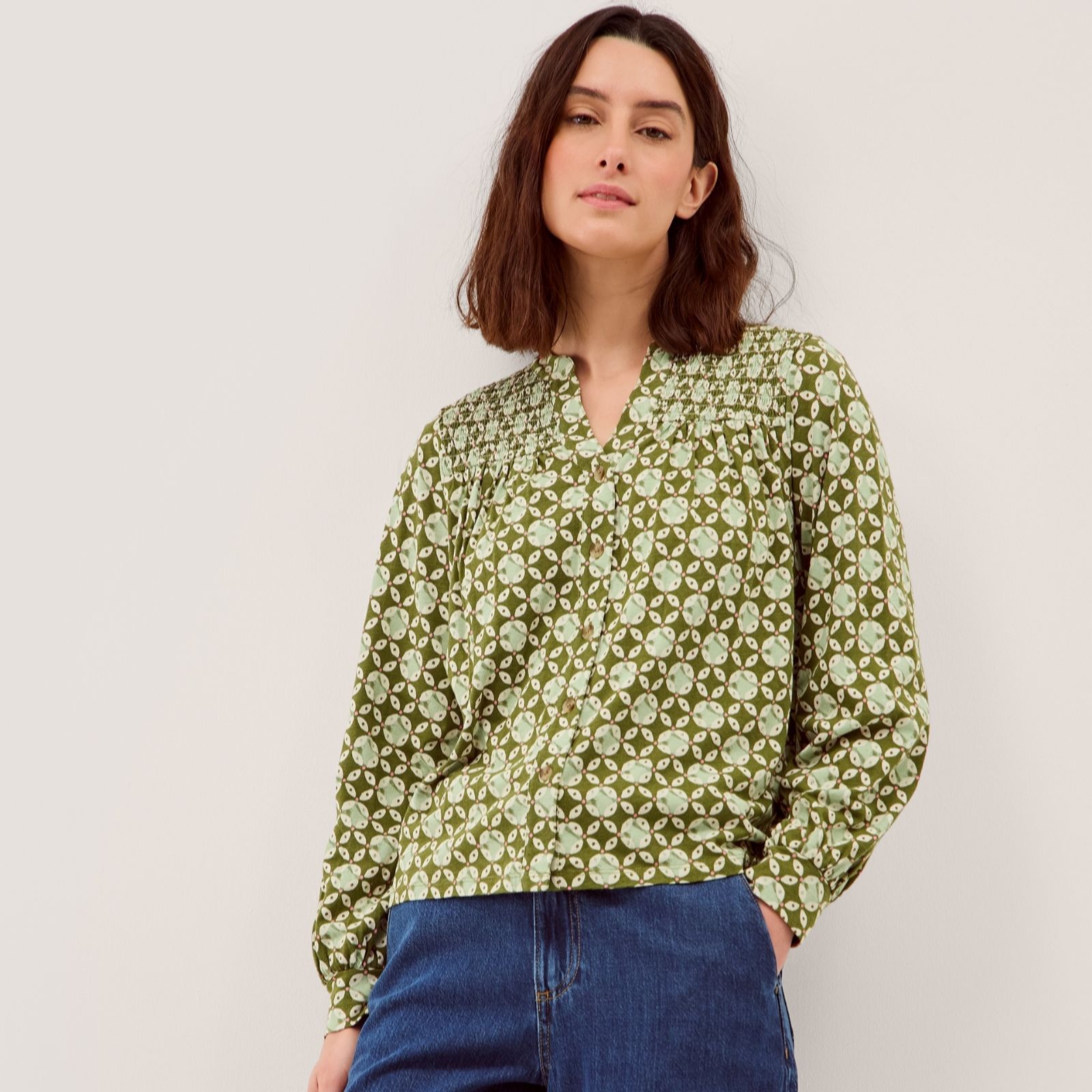 Monsoon Kalani Geo Jersey Blouse