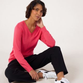 Denim & Co. Essential V Neck Lightweight Jumper