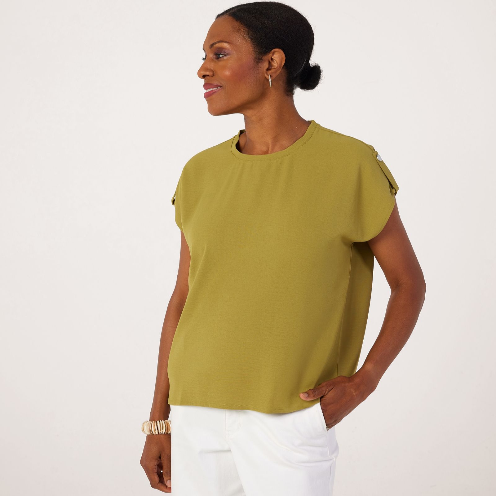 MarlaWynne Layers Stretch Crepe Utility Tee