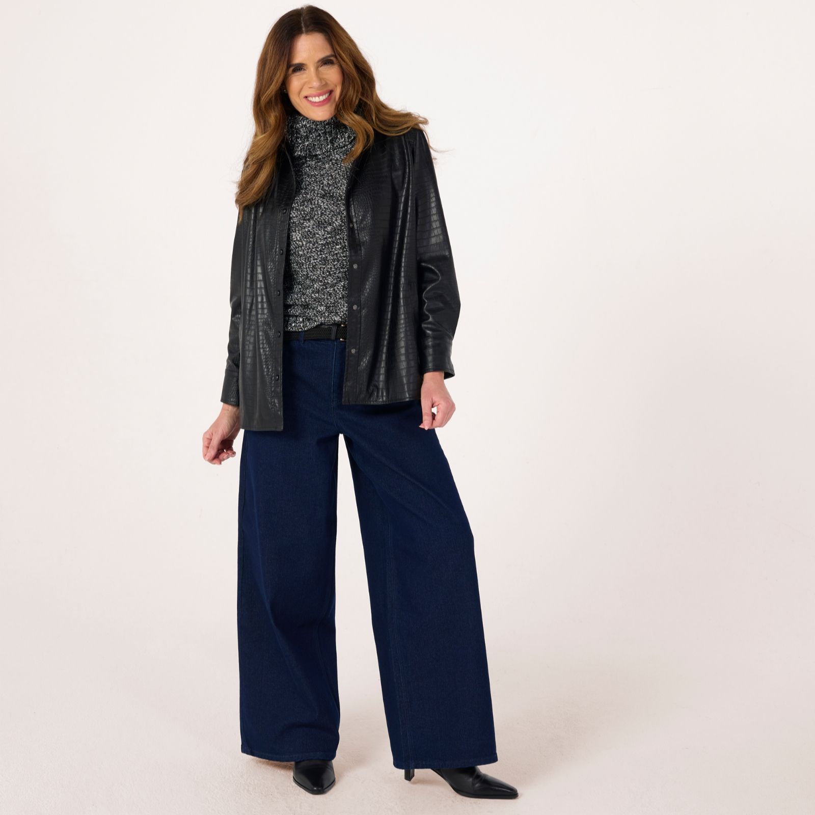 Ruth Langsford Croc Faux Leather Shacket