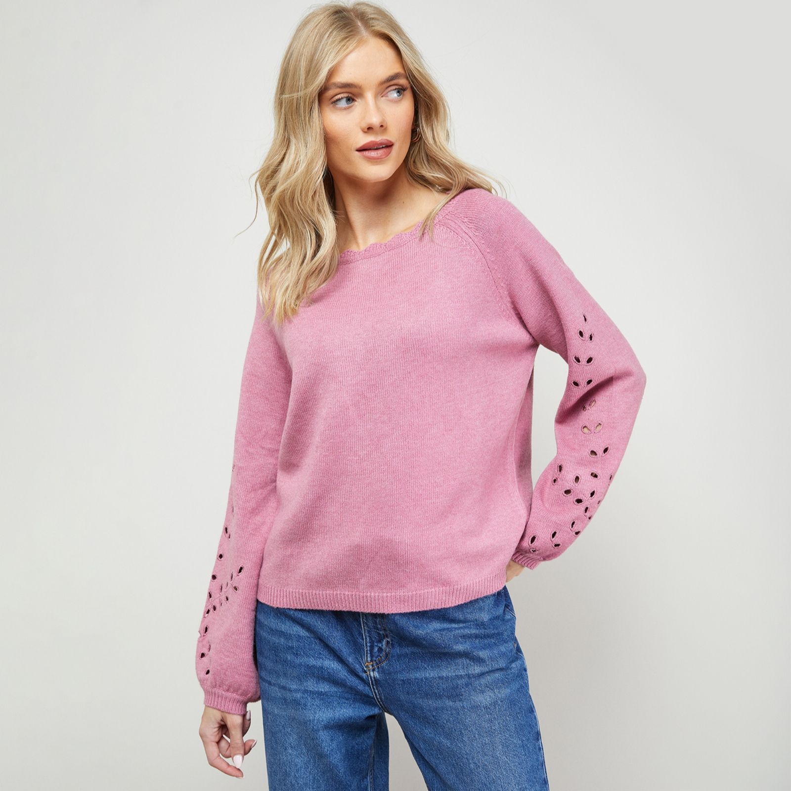 Oasis Leaf Detail Knitted Jumper