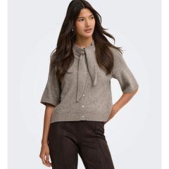 Only Lana Scarf Detail Short Sleeve Knitted Cardigan