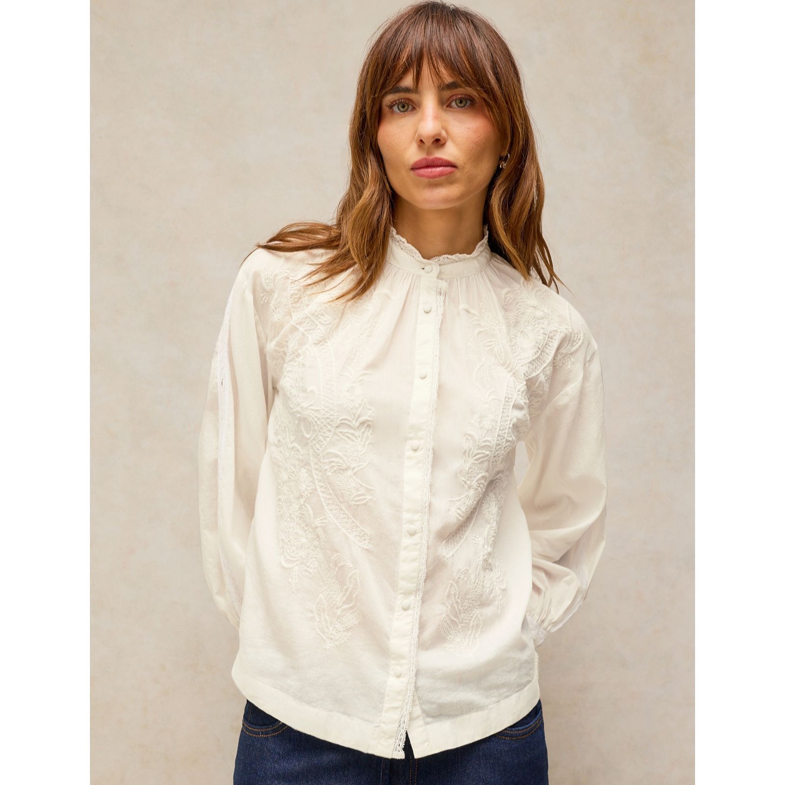 White Stuff Lily Embroidered Top