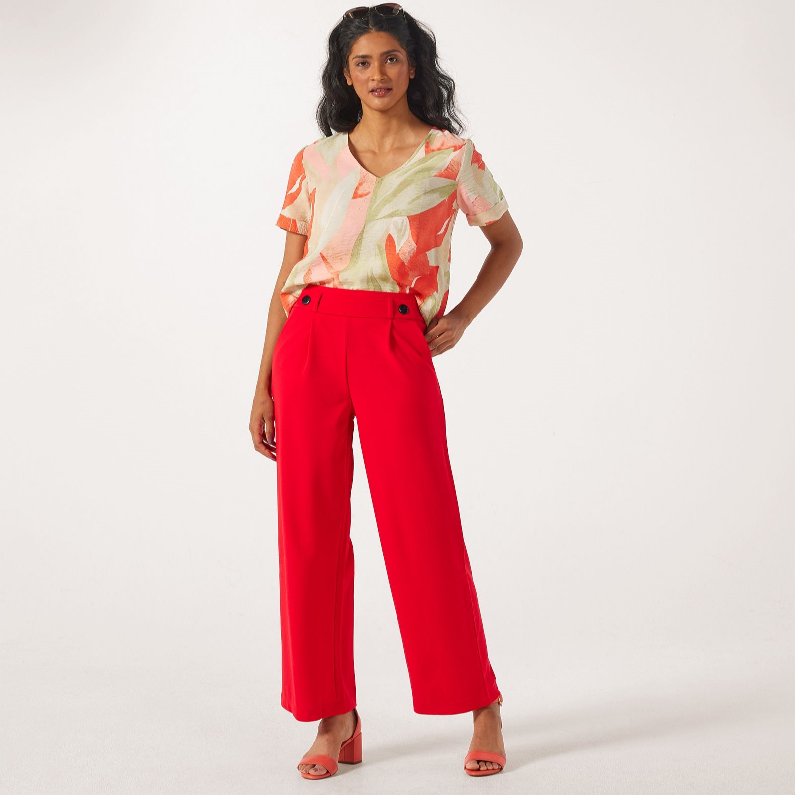 JDY Geggo Button Detail Wide Leg Trouser