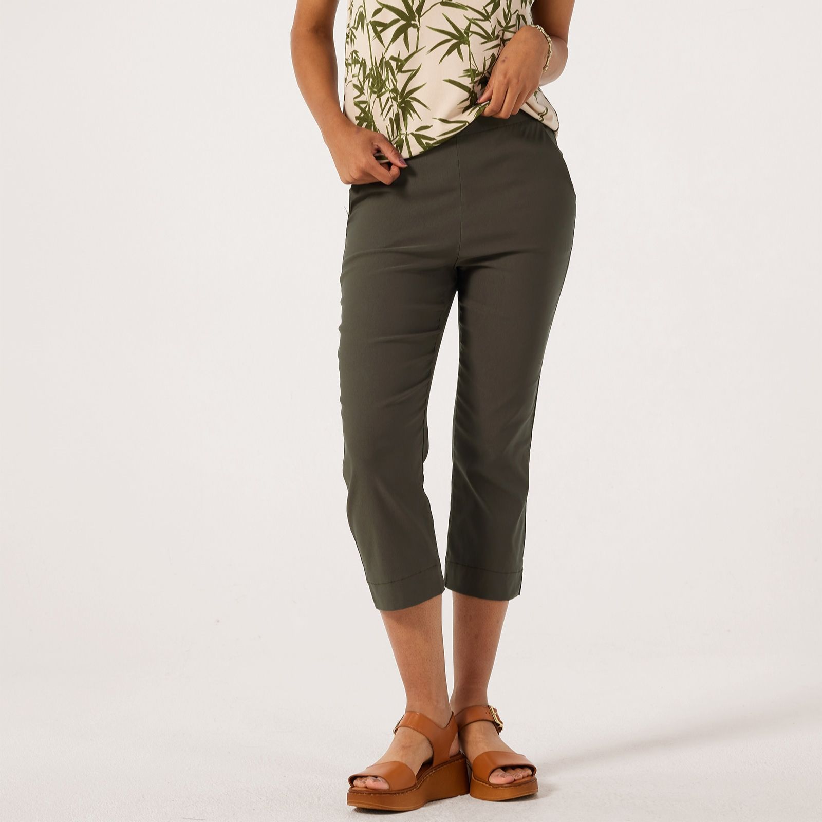 Kim & Co Soft Millennium Narrow Leg Cropped Standard Trousers with Side Slit