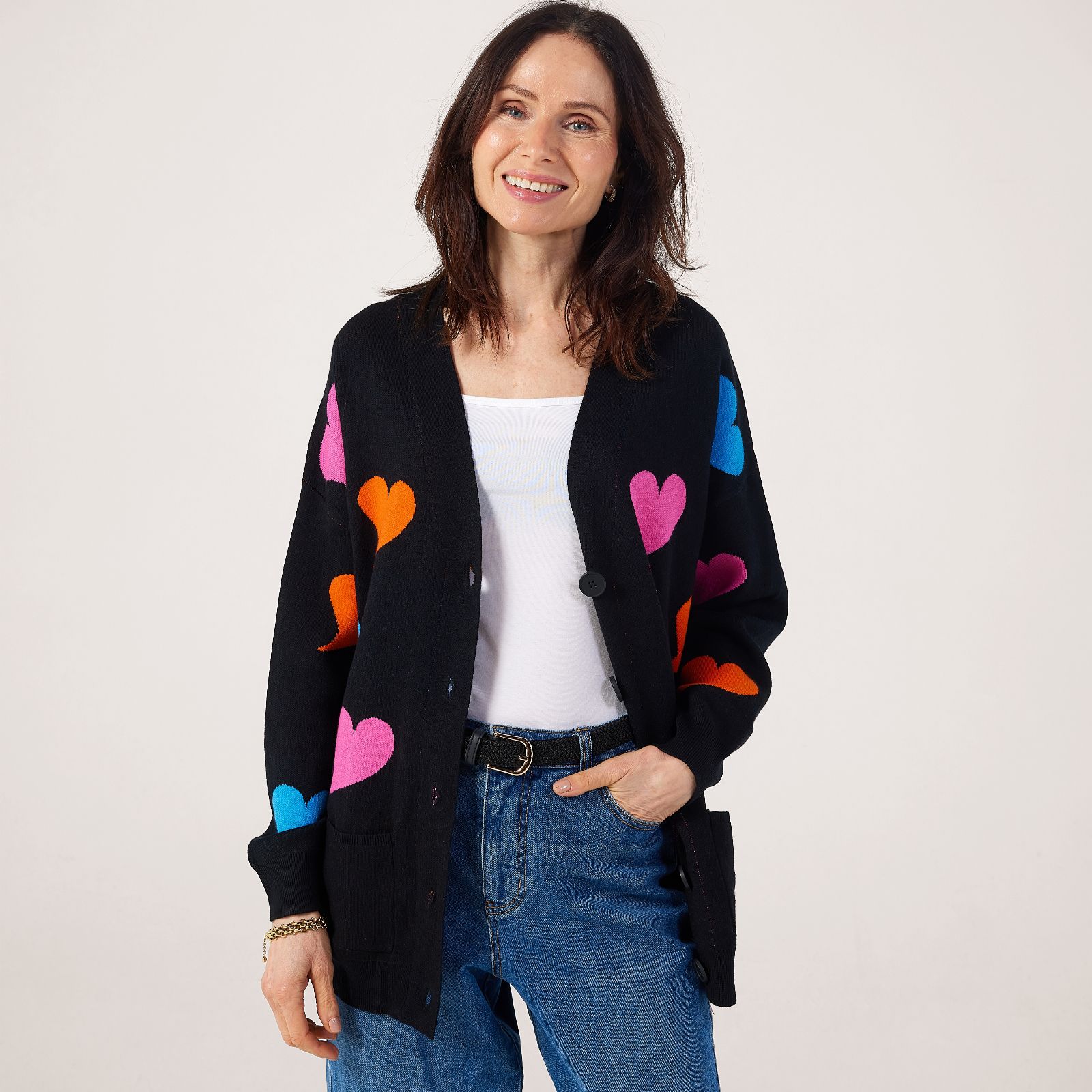 Malissa J Knit Heart Cardigan
