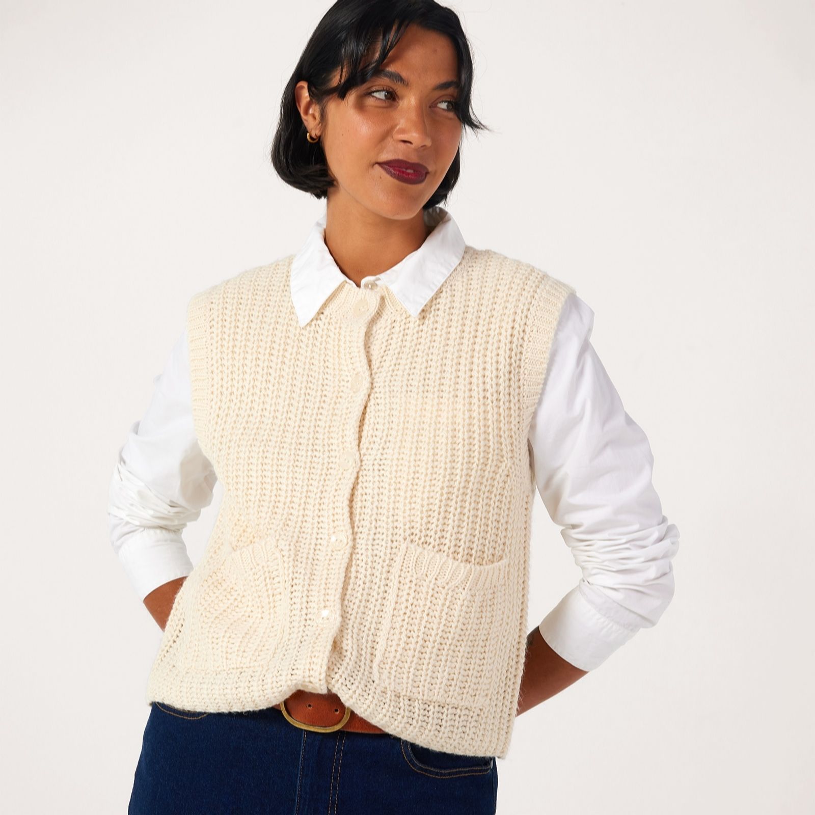 JDY Mabel Patch Pocket Knitted Vest