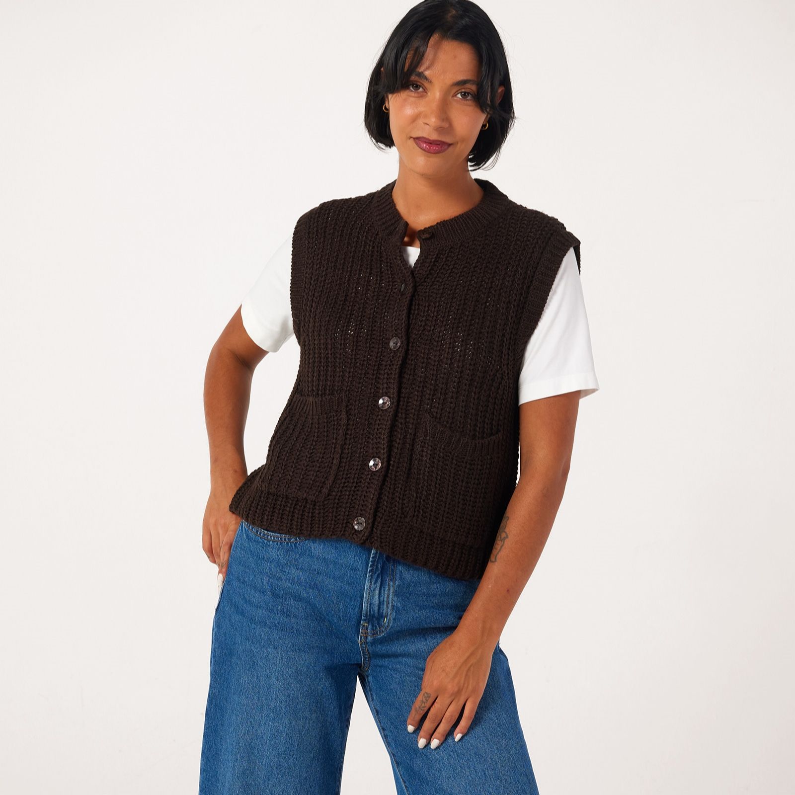 JDY Mabel Patch Pocket Knitted Vest