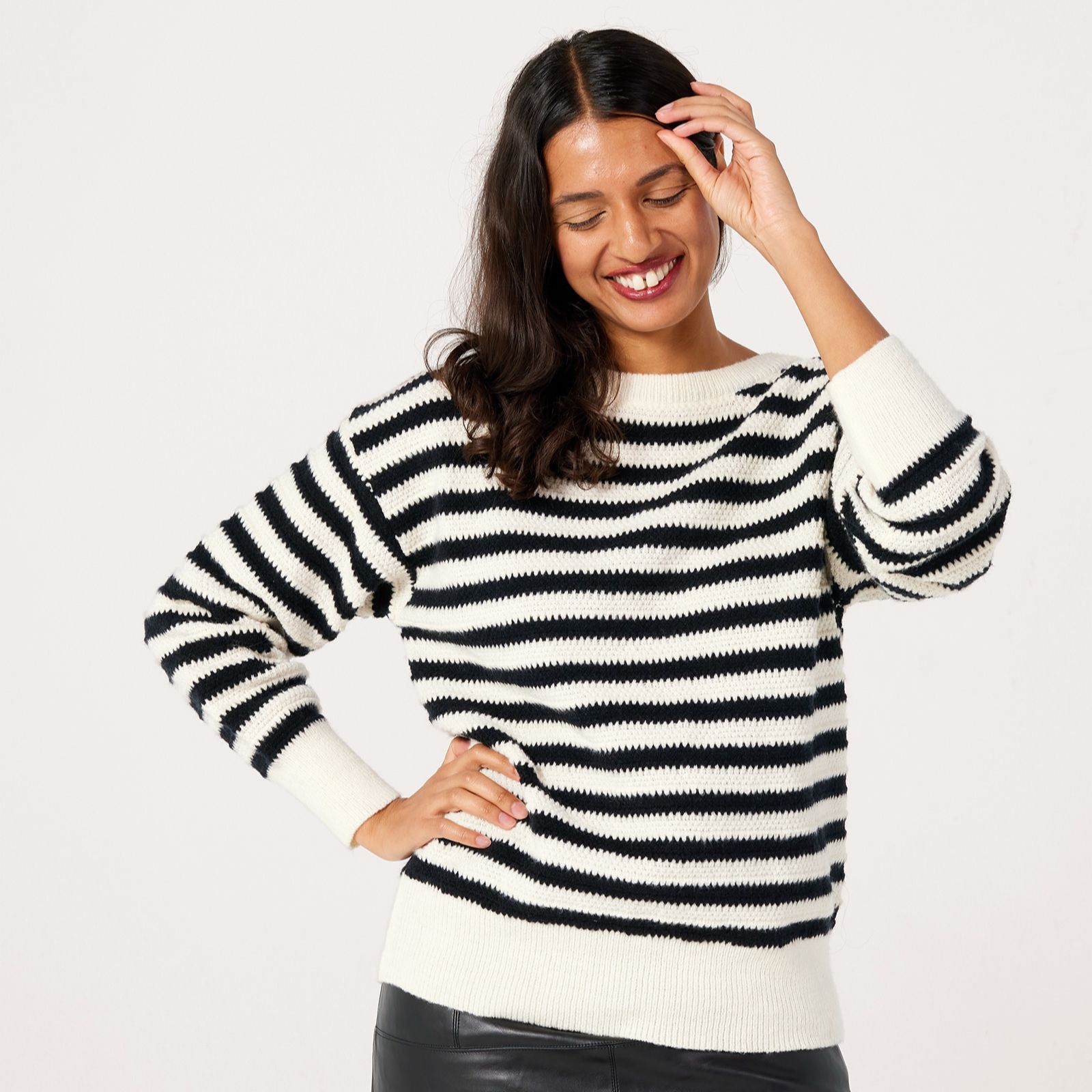 Izabel London Stripe Bow Back Jumper