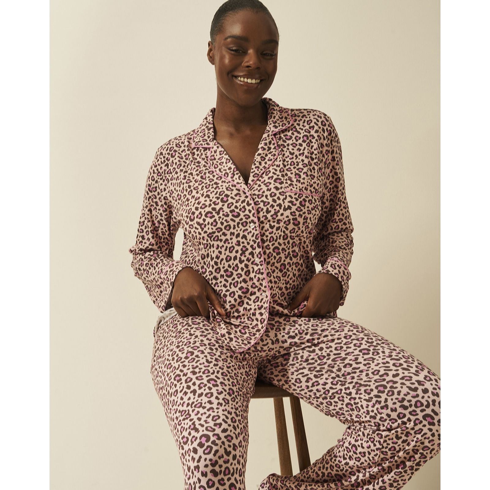  Stripe and Stare Printed PJ Set