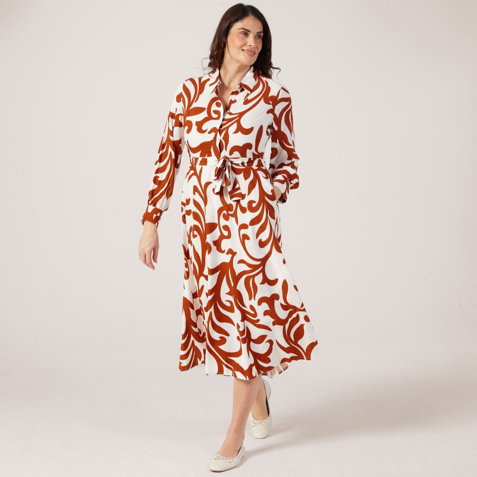 Izabel London Tie Waist Shirt Dress