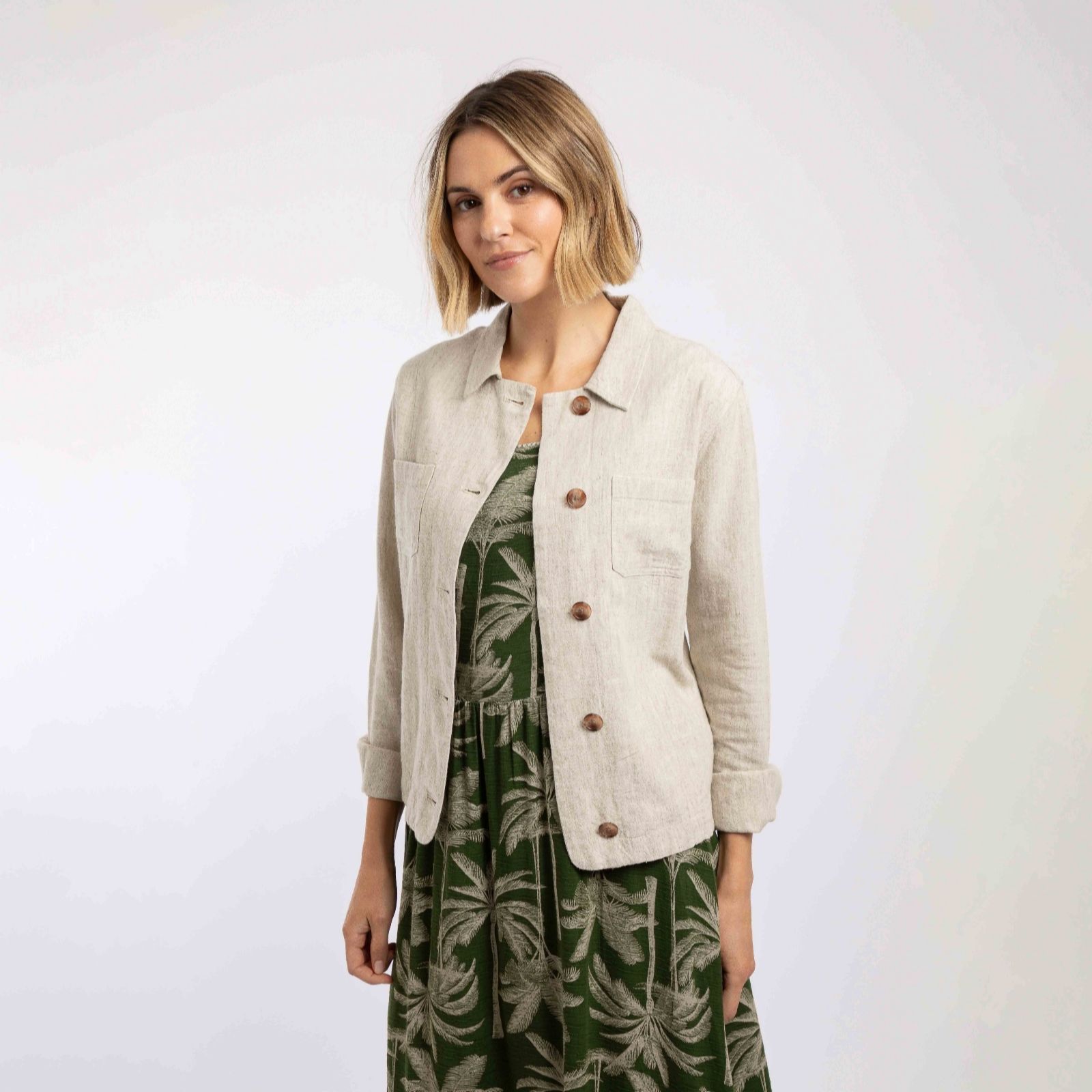 Weird Fish Karsten Relaxed Linen Blend Jacket
