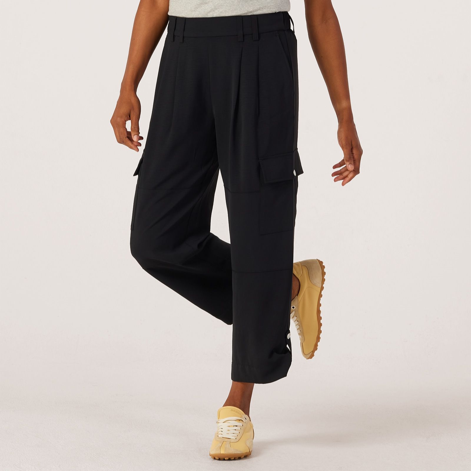 MarlaWynne Layers Stretch Crepe Utility Trousers