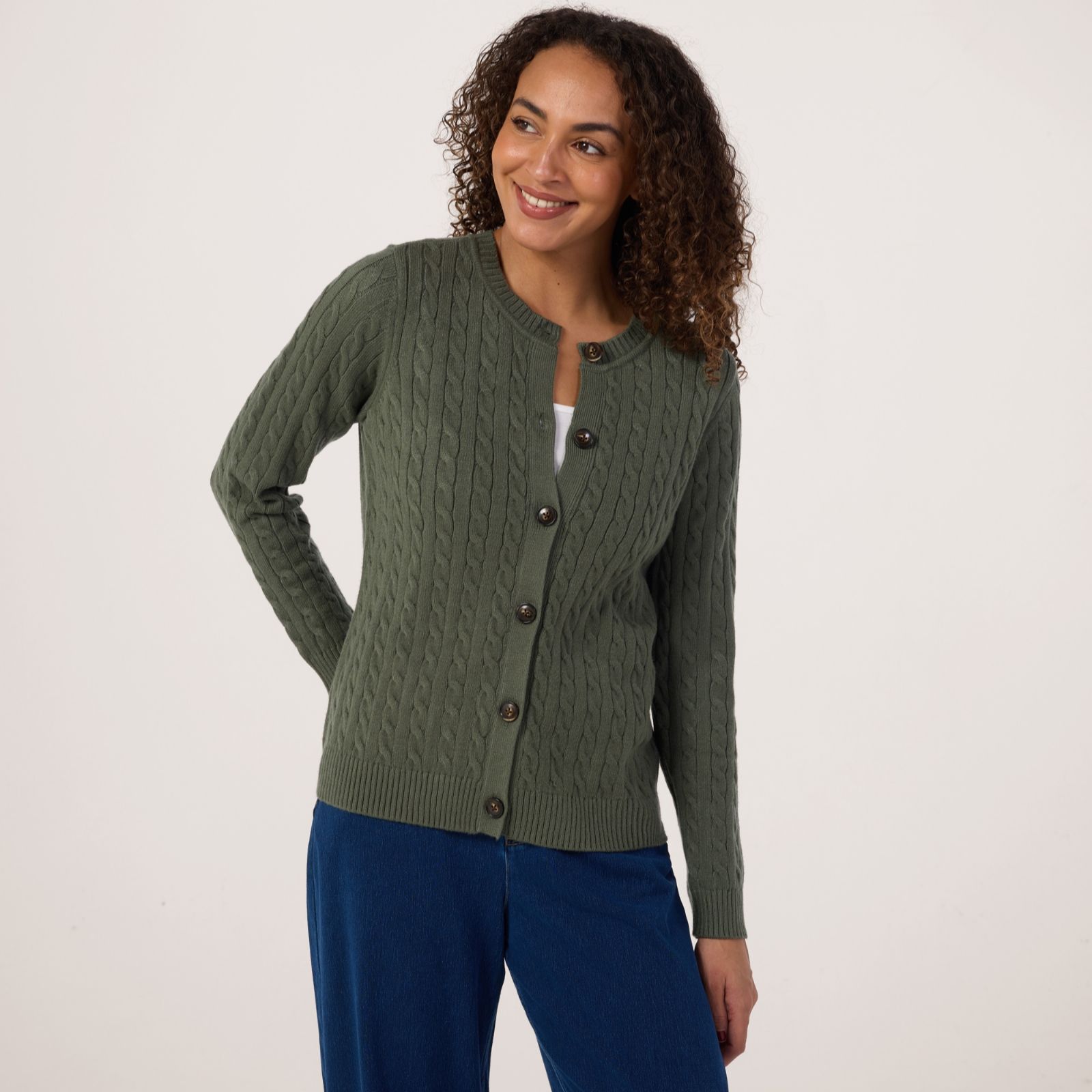 Denim & Co Essentials Cable Knit Cardigan