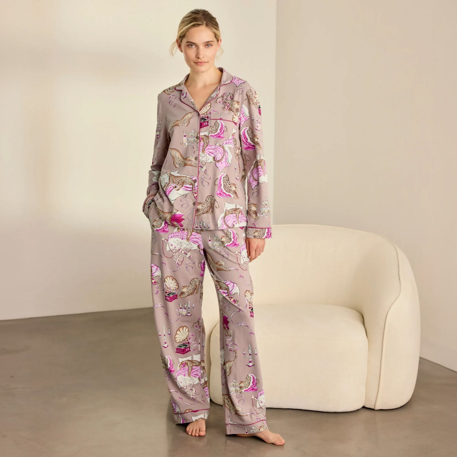 Chelsea Peers Long Button PJ Set