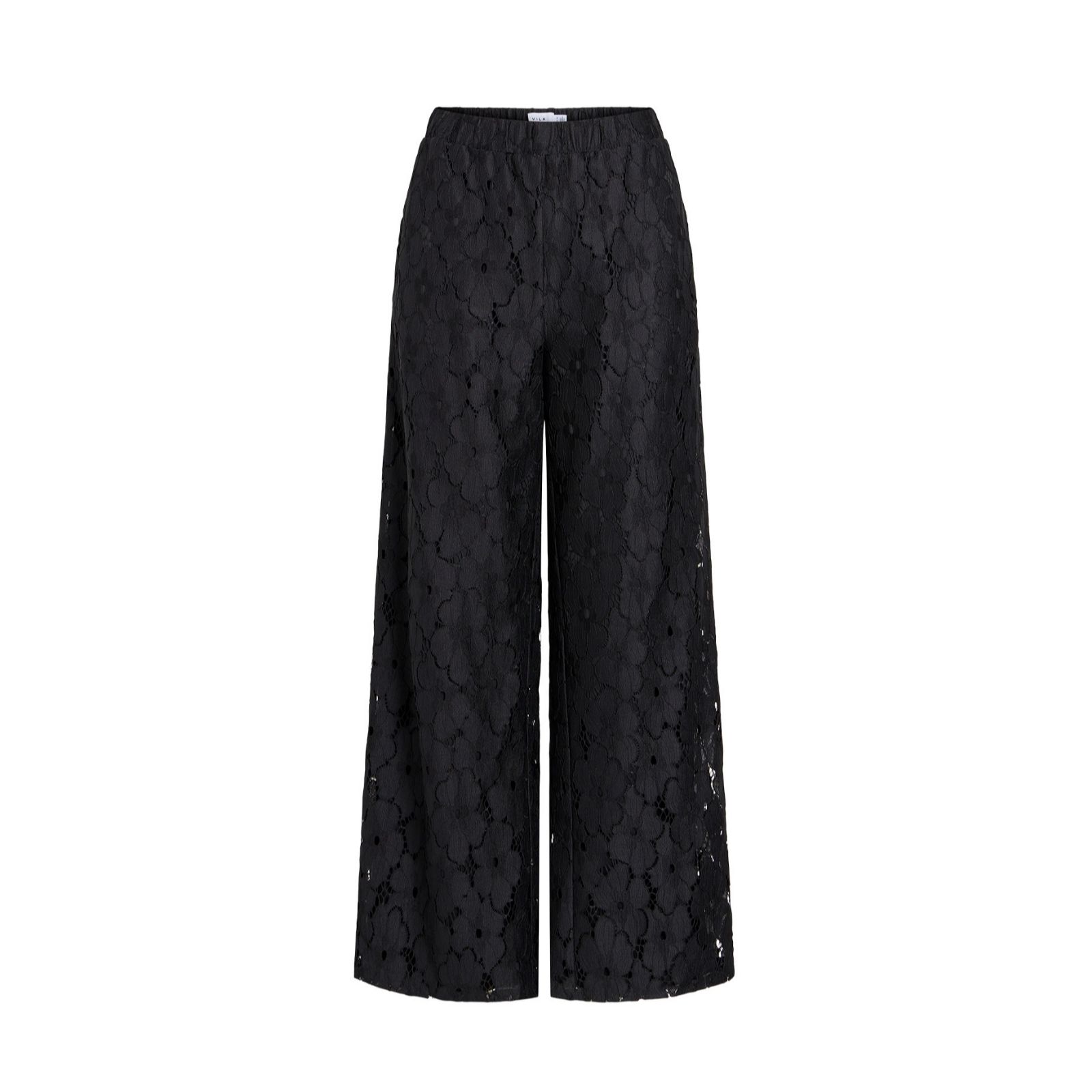 Vila Tonato High Waisted Lace Wide Leg Trousers