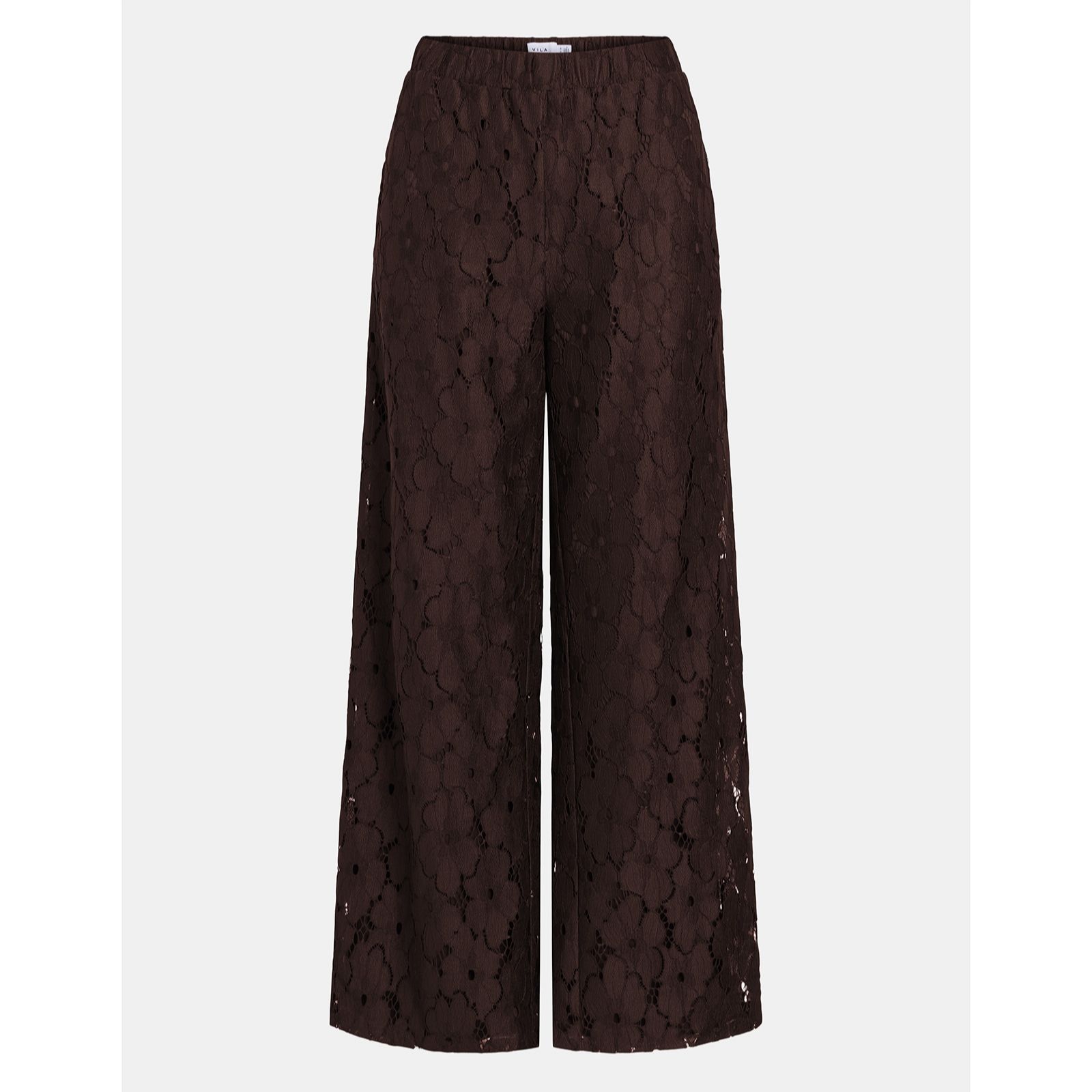 Vila Tonato High Waisted Lace Wide Leg Trousers