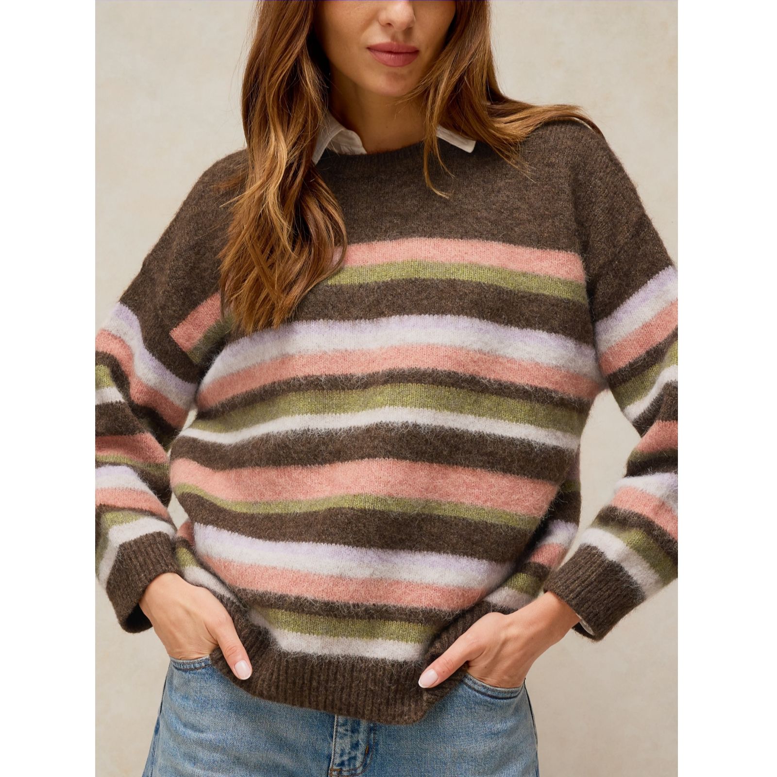 White Stuff Blurred Stripe Jumper