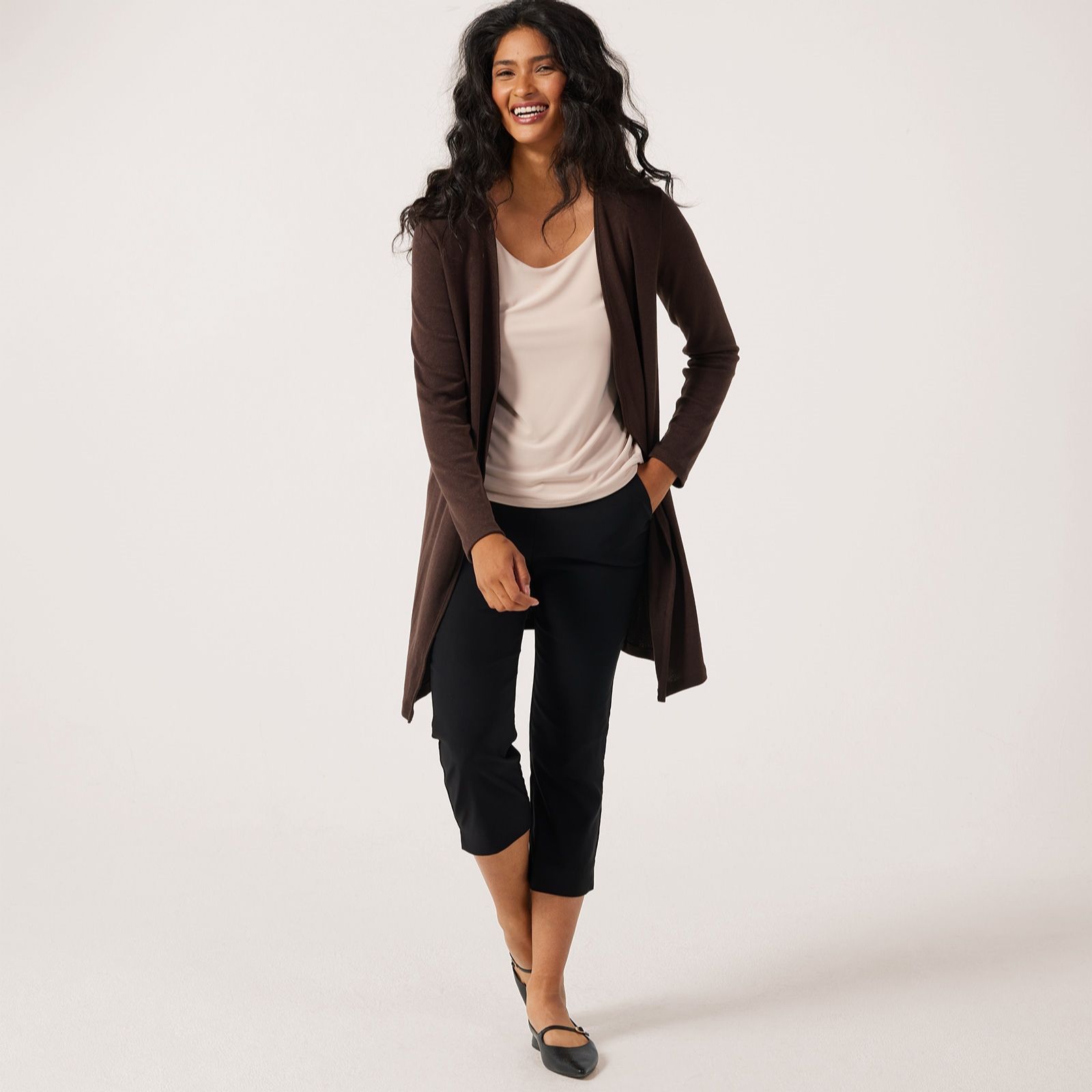 Kim & Co Divine Knit Edge To Edge Long Sleeve Cardigan