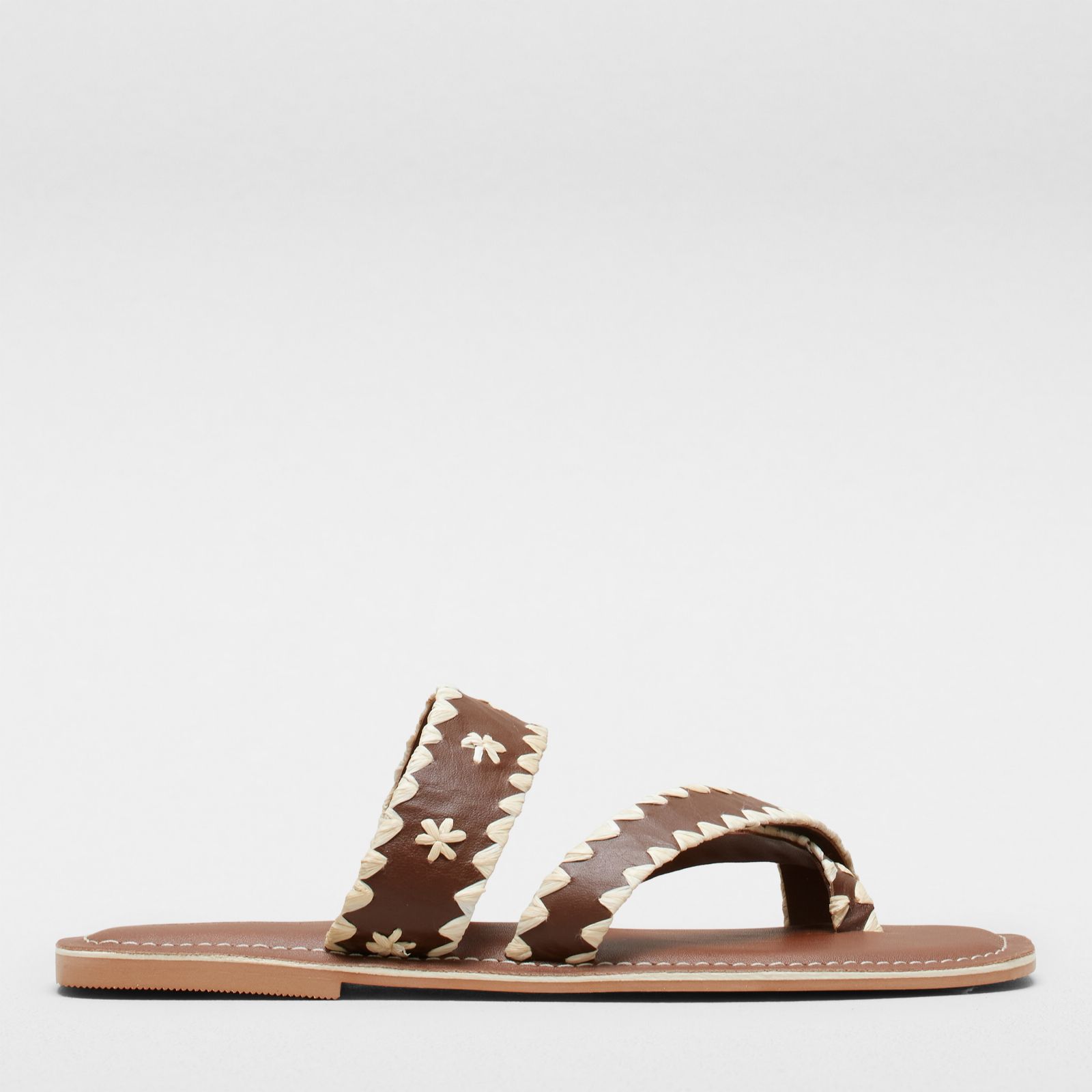Outlet Apricot Tan Raffia Ecru Sandal