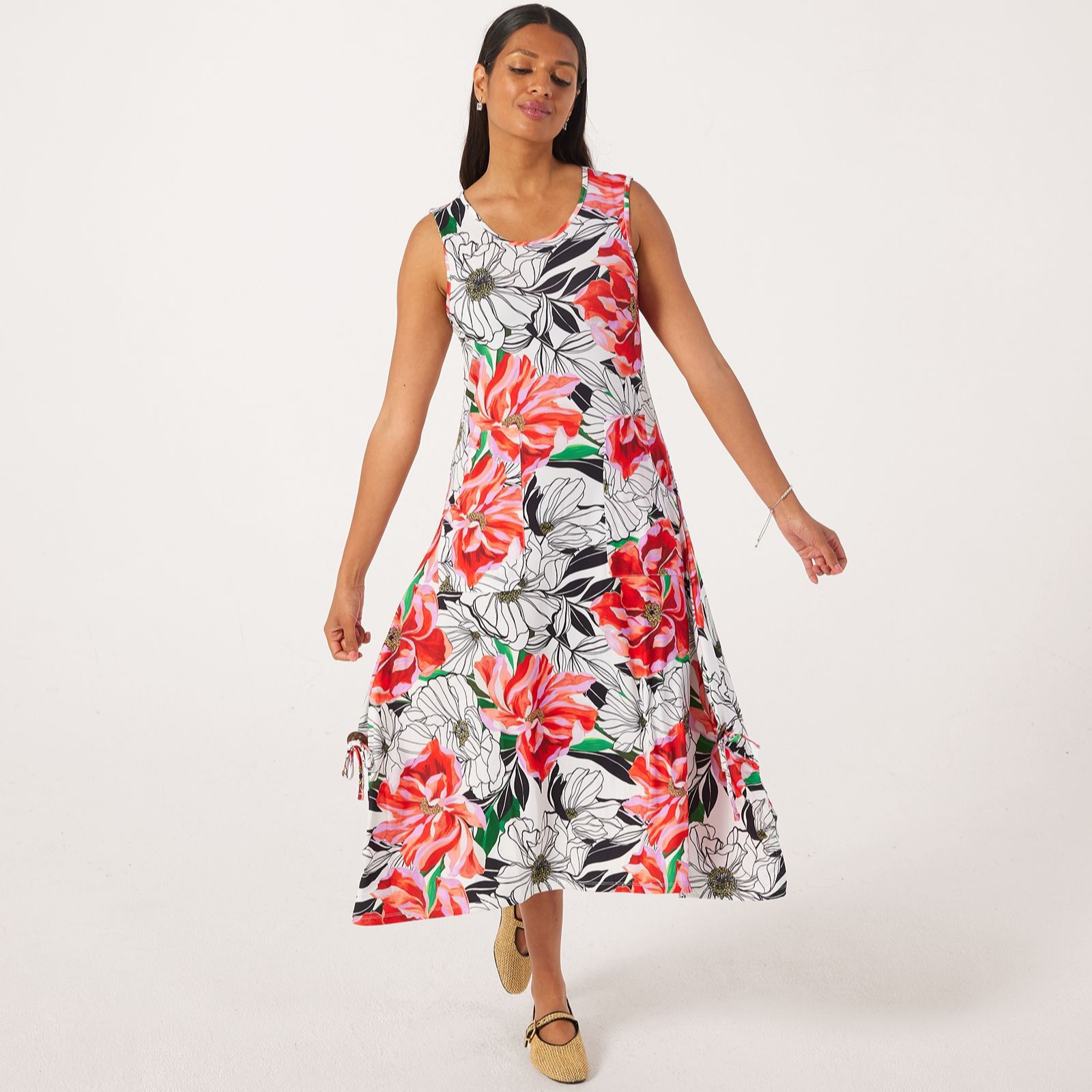 Nina Leonard Sleeveless Midi Dress With Novelty Pocket