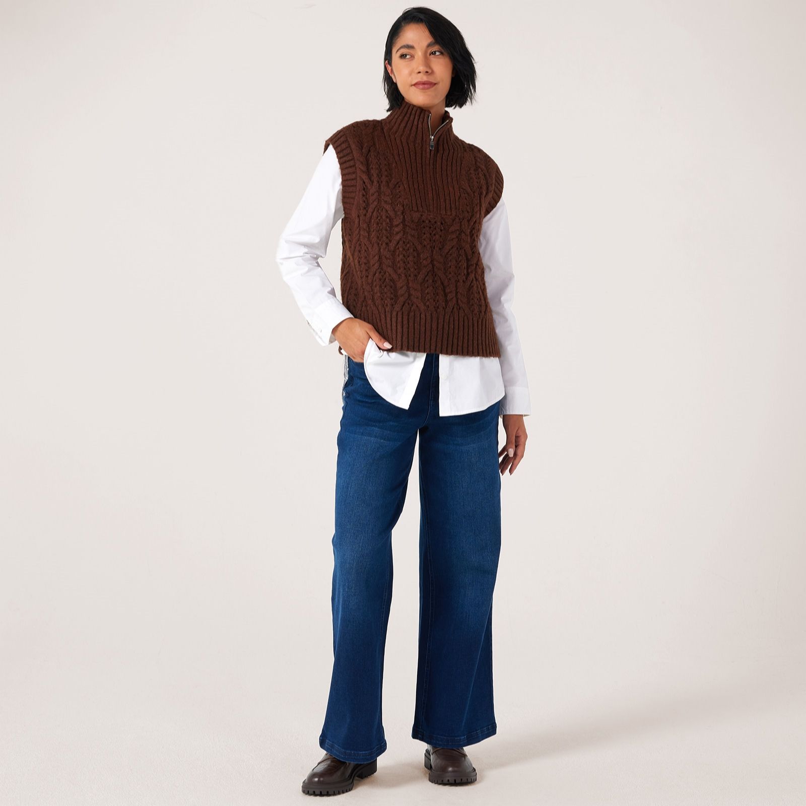 Ben De Lisi Knitted Zip Front Vest