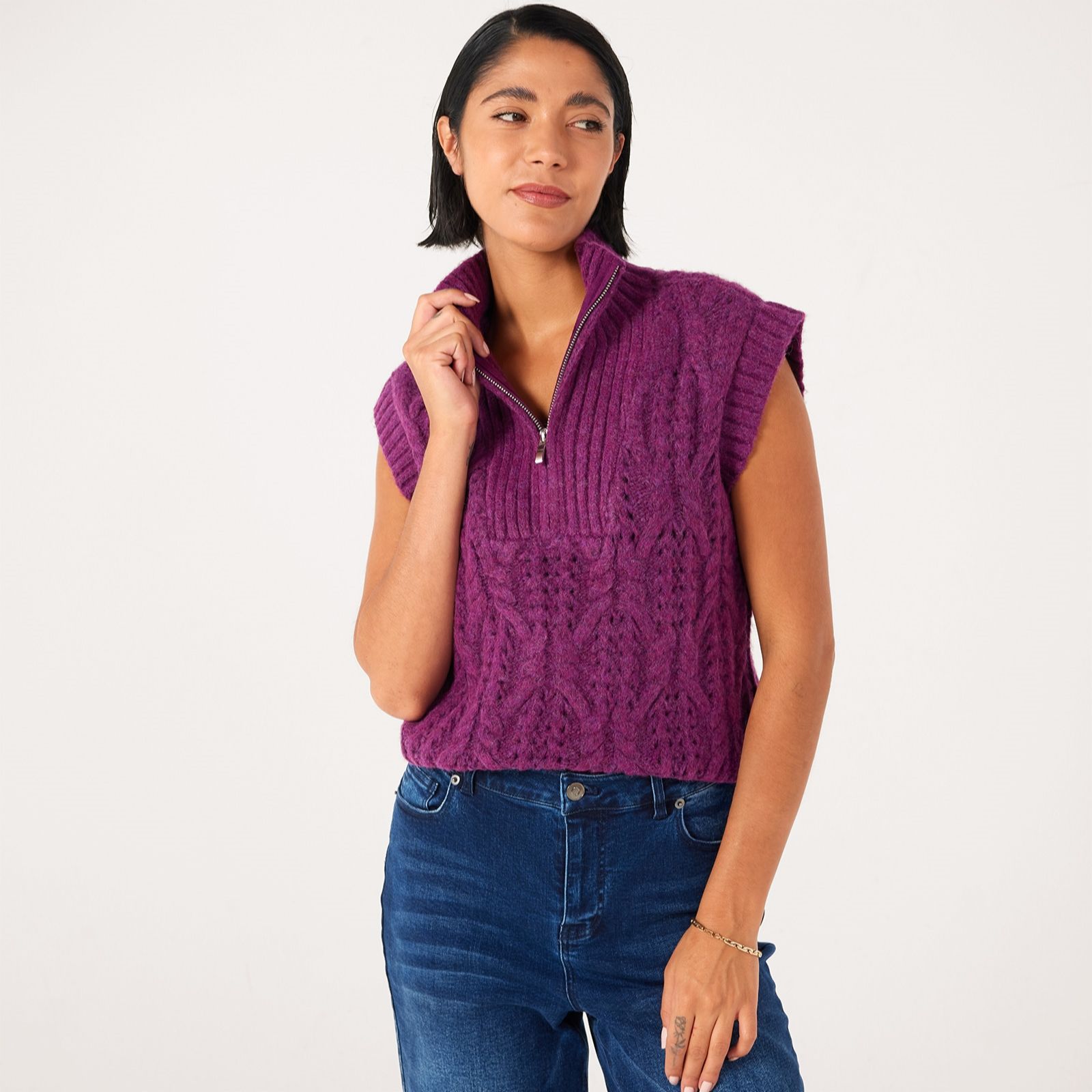 Ben De Lisi Knitted Zip Front Vest