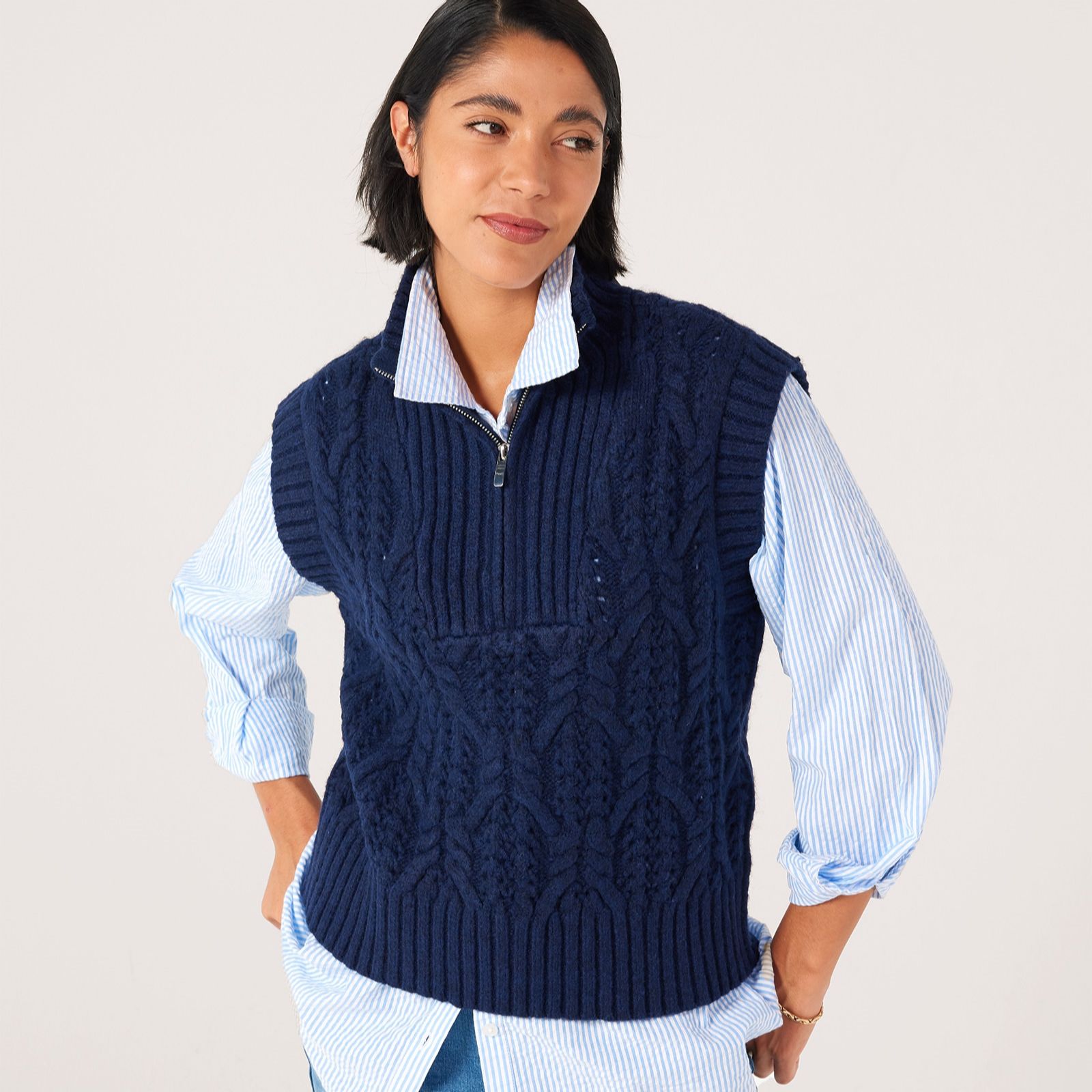 Ben De Lisi Knitted Zip Front Vest